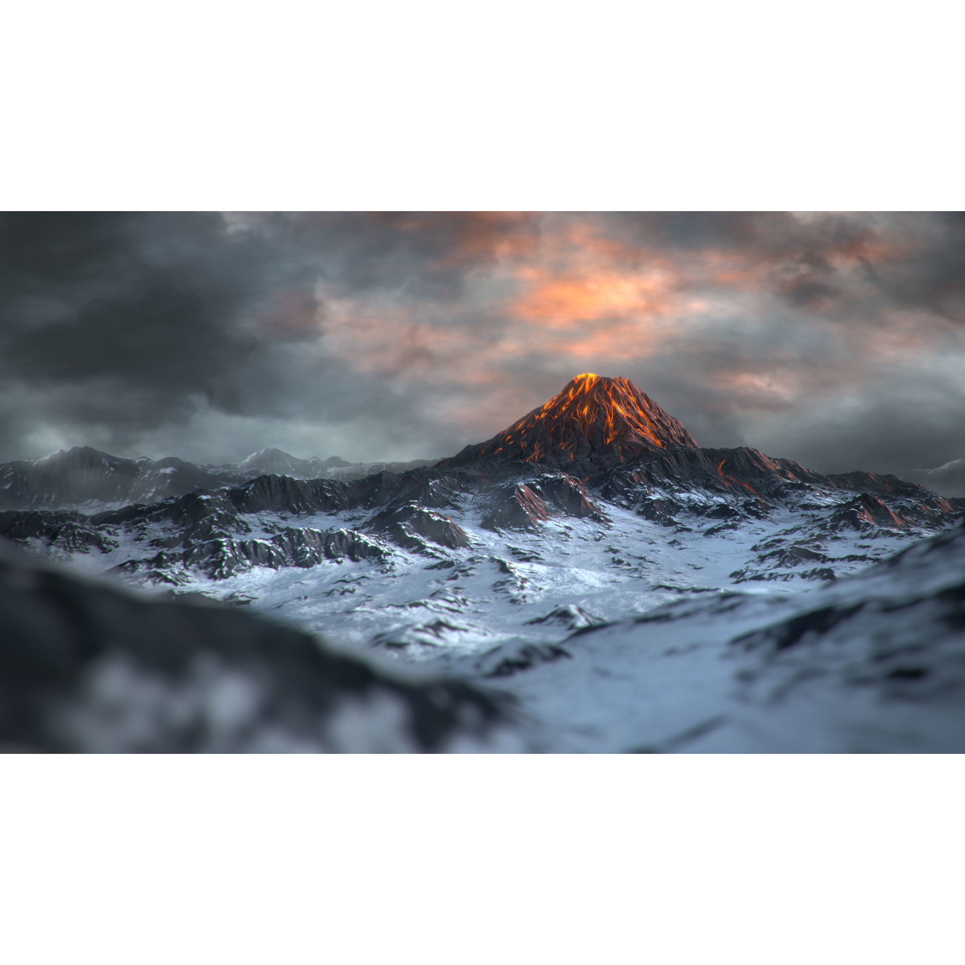 Volcano - Low-Poly Game-Ready 3D Model - View 5