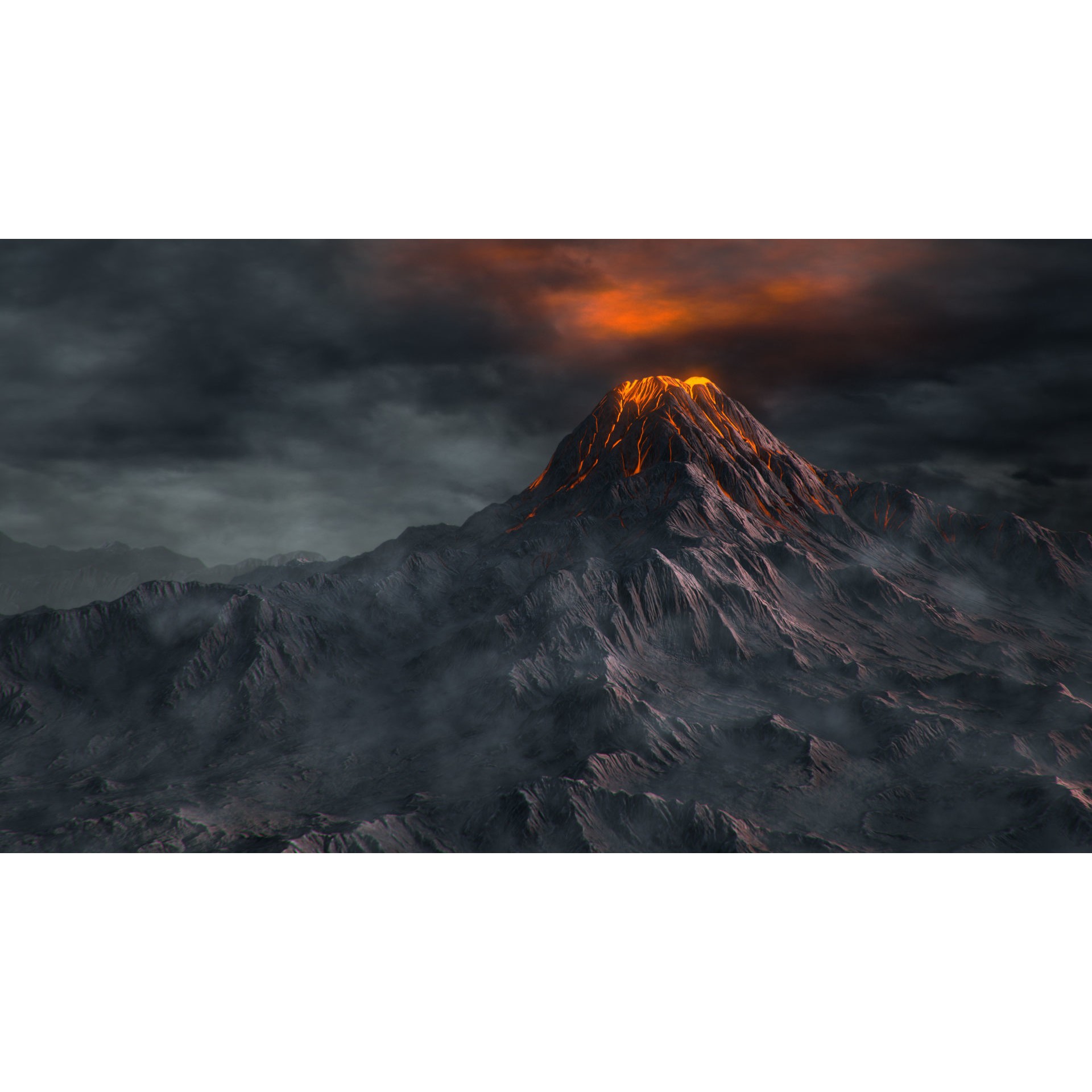 Volcano - Low-Poly Game-Ready 3D Model - View 6