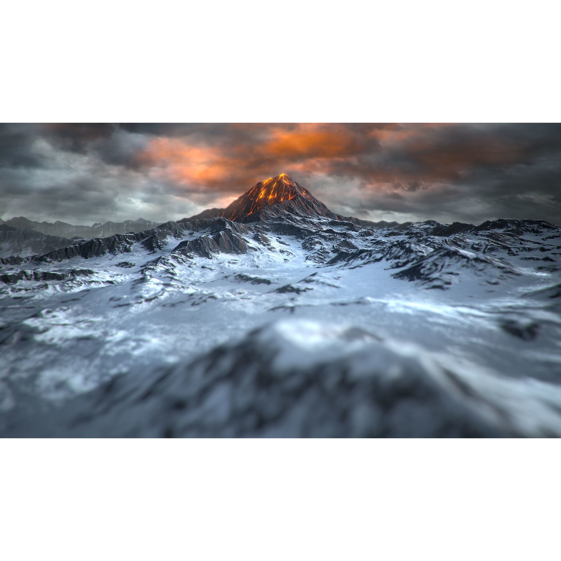 Volcano - Low-Poly Game-Ready 3D Model - View 7