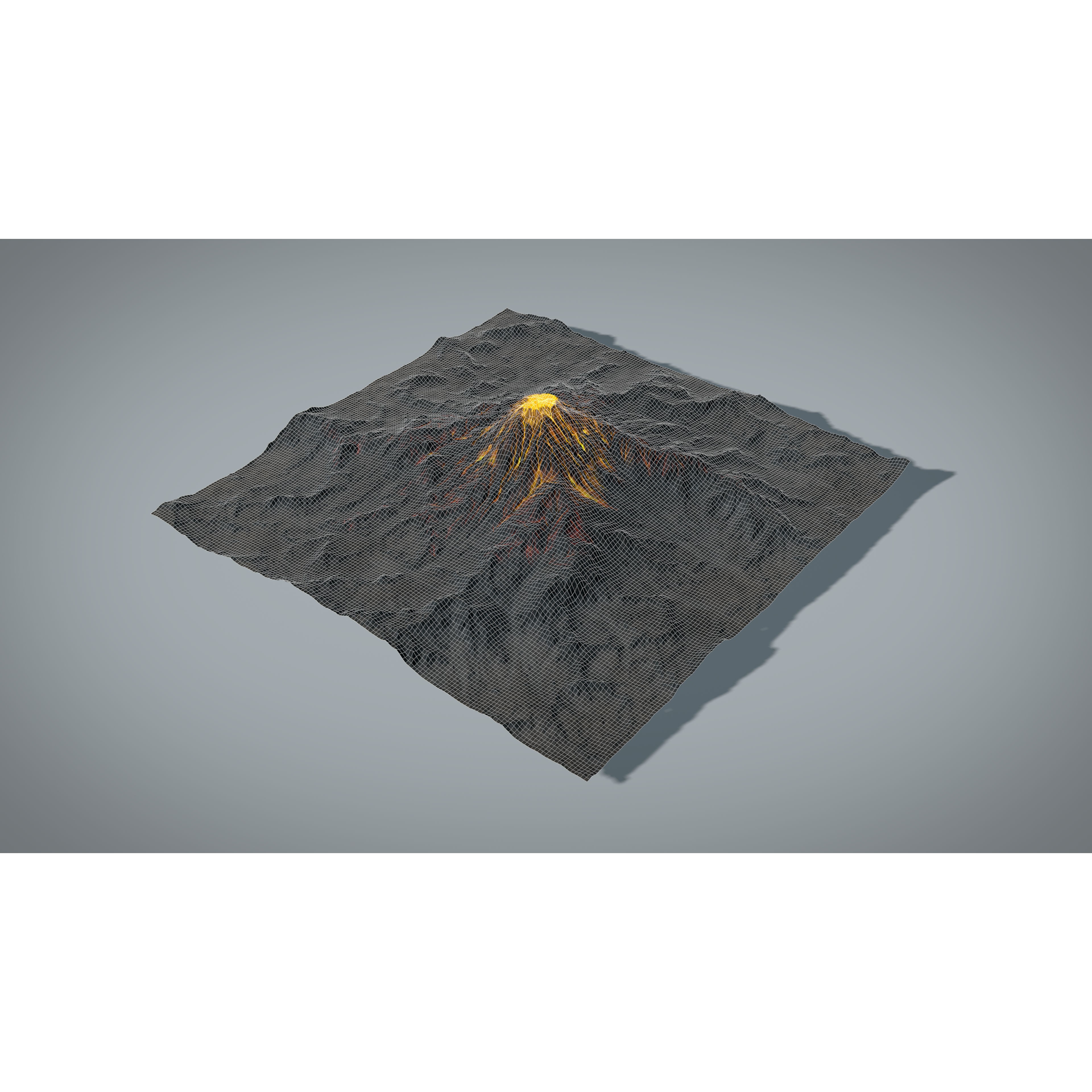 Volcano - Low-Poly Game-Ready 3D Model - View 8
