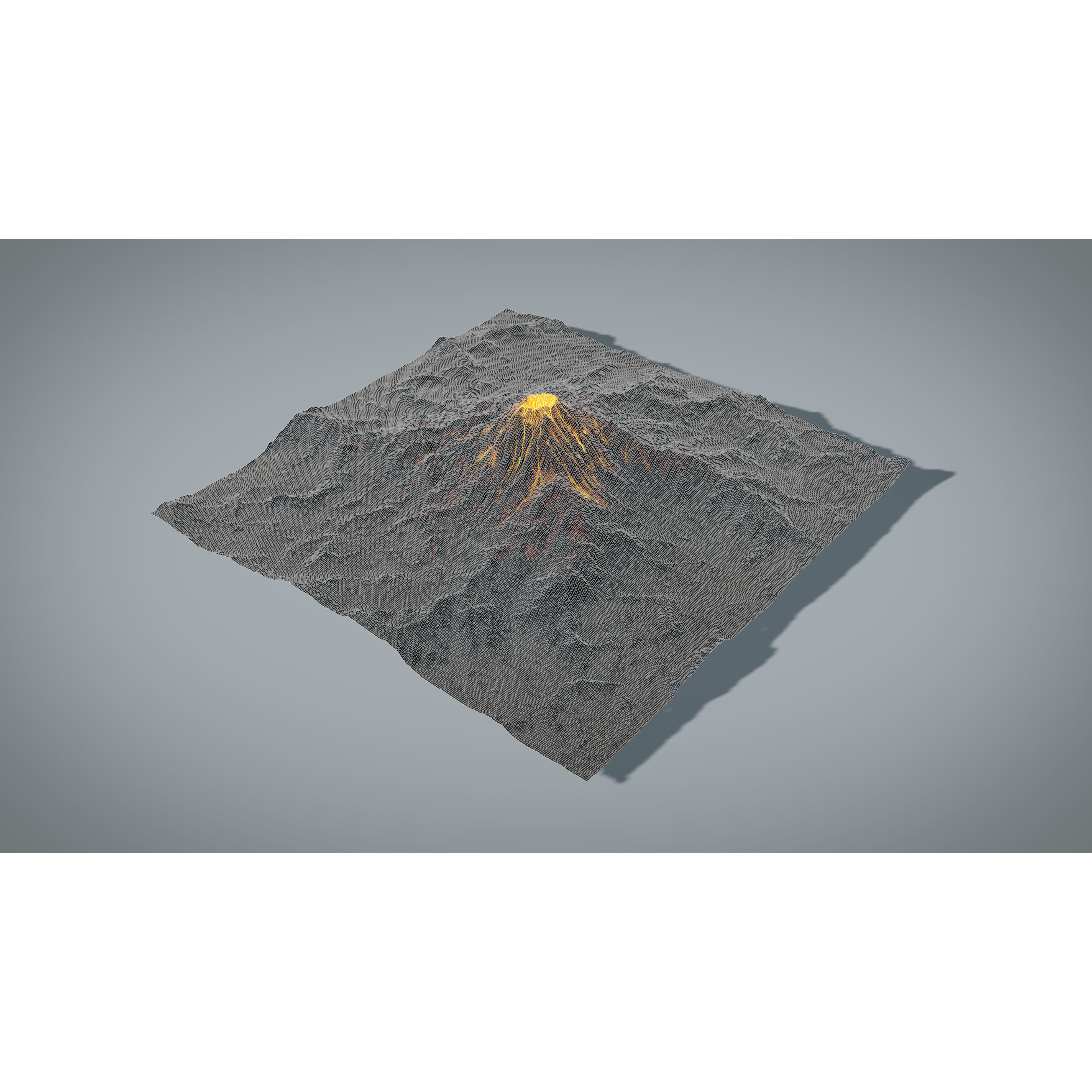 Volcano - Low-Poly Game-Ready 3D Model - View 9