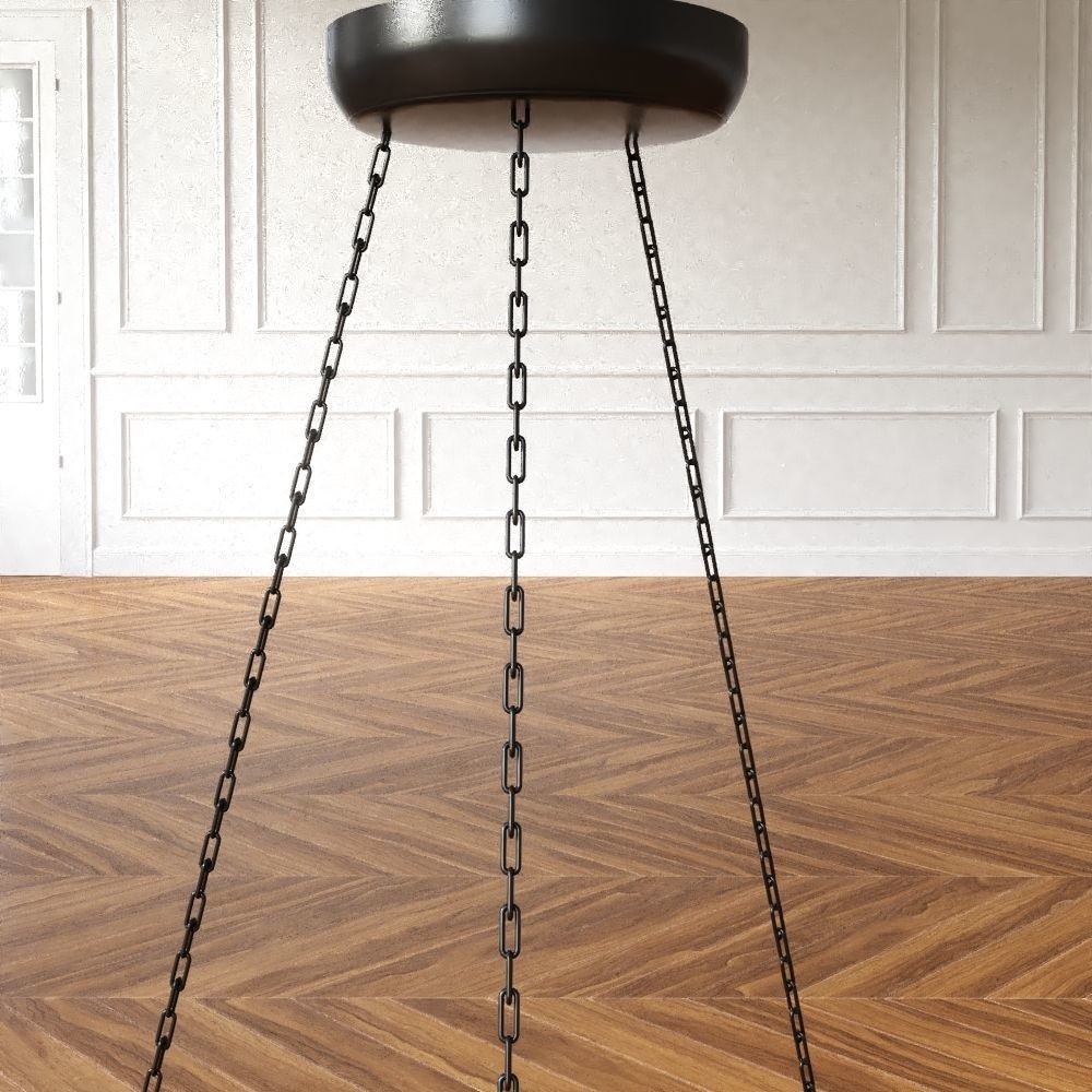 Vaughn Chandelier 3D Model – Low Poly Iron Pendant Light, FBX