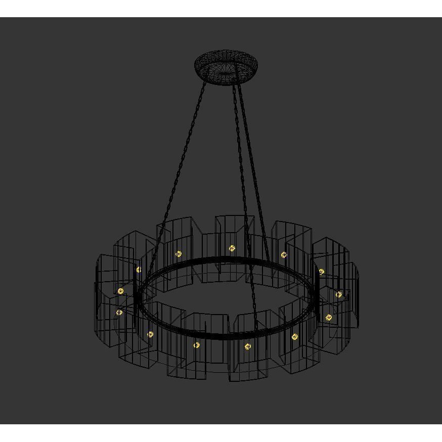 Vaughn Chandelier 3D Model – Low Poly Iron Pendant Light, FBX - View 11