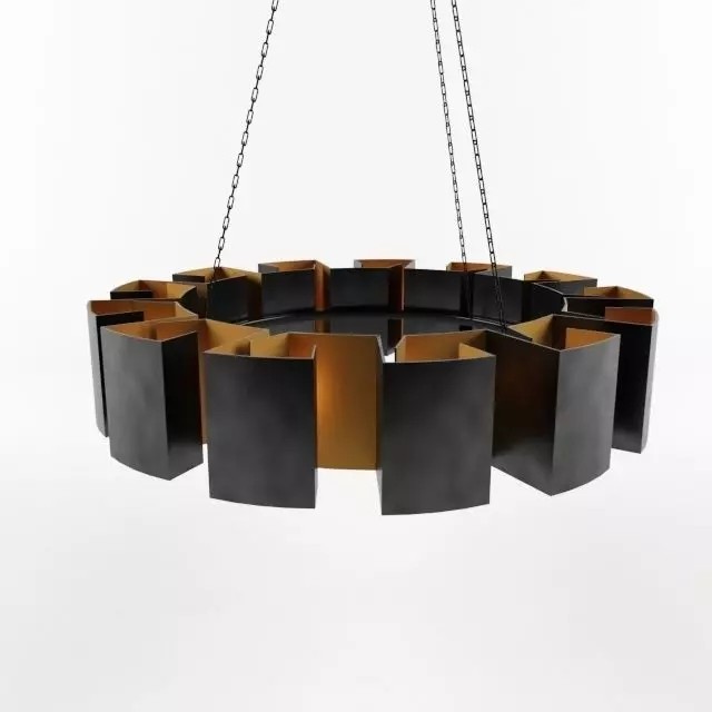 Vaughn Chandelier 3D Model – Low Poly Iron Pendant Light, FBX - View 2