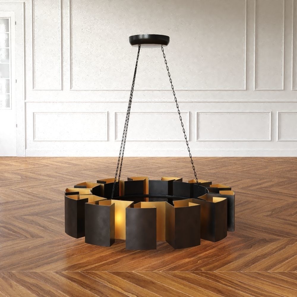Vaughn Chandelier 3D Model – Low Poly Iron Pendant Light, FBX - View 5