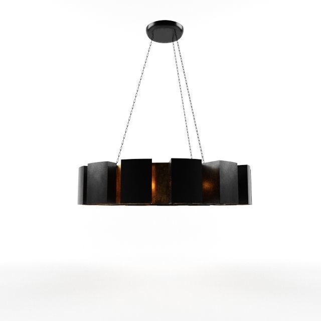 Vaughn Chandelier 3D Model – Low Poly Iron Pendant Light, FBX - View 6