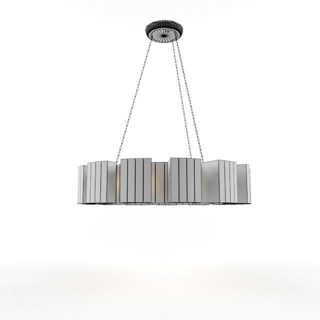 Vaughn Chandelier 3D Model – Low Poly Iron Pendant Light, FBX - View 8