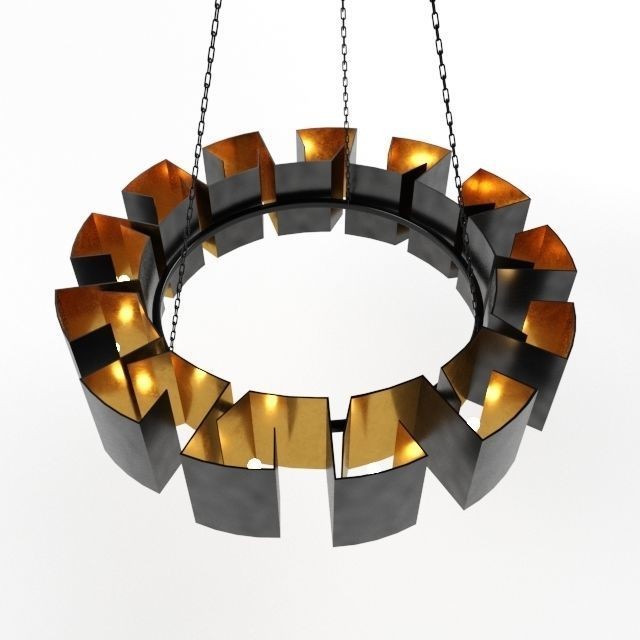 Vaughn Chandelier 3D Model – Low Poly Iron Pendant Light, FBX - View 9