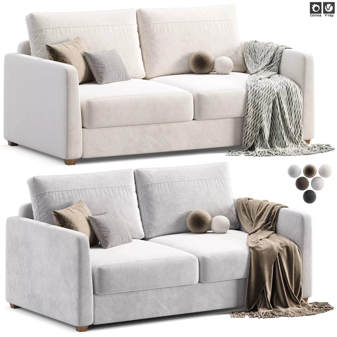 Brookville Sofa 3D Model – High Poly Furniture Asset, FBX, OBJ - View 2