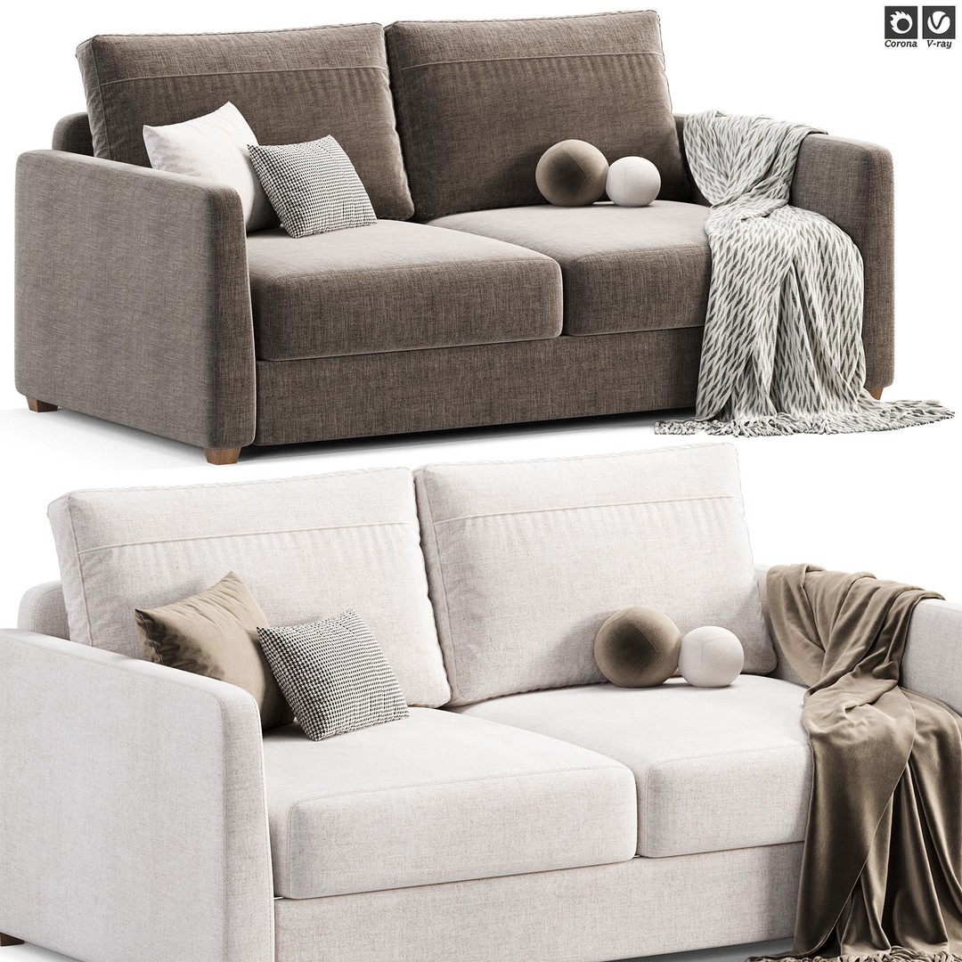 Brookville Sofa 3D Model – High Poly Furniture Asset, FBX, OBJ - View 3