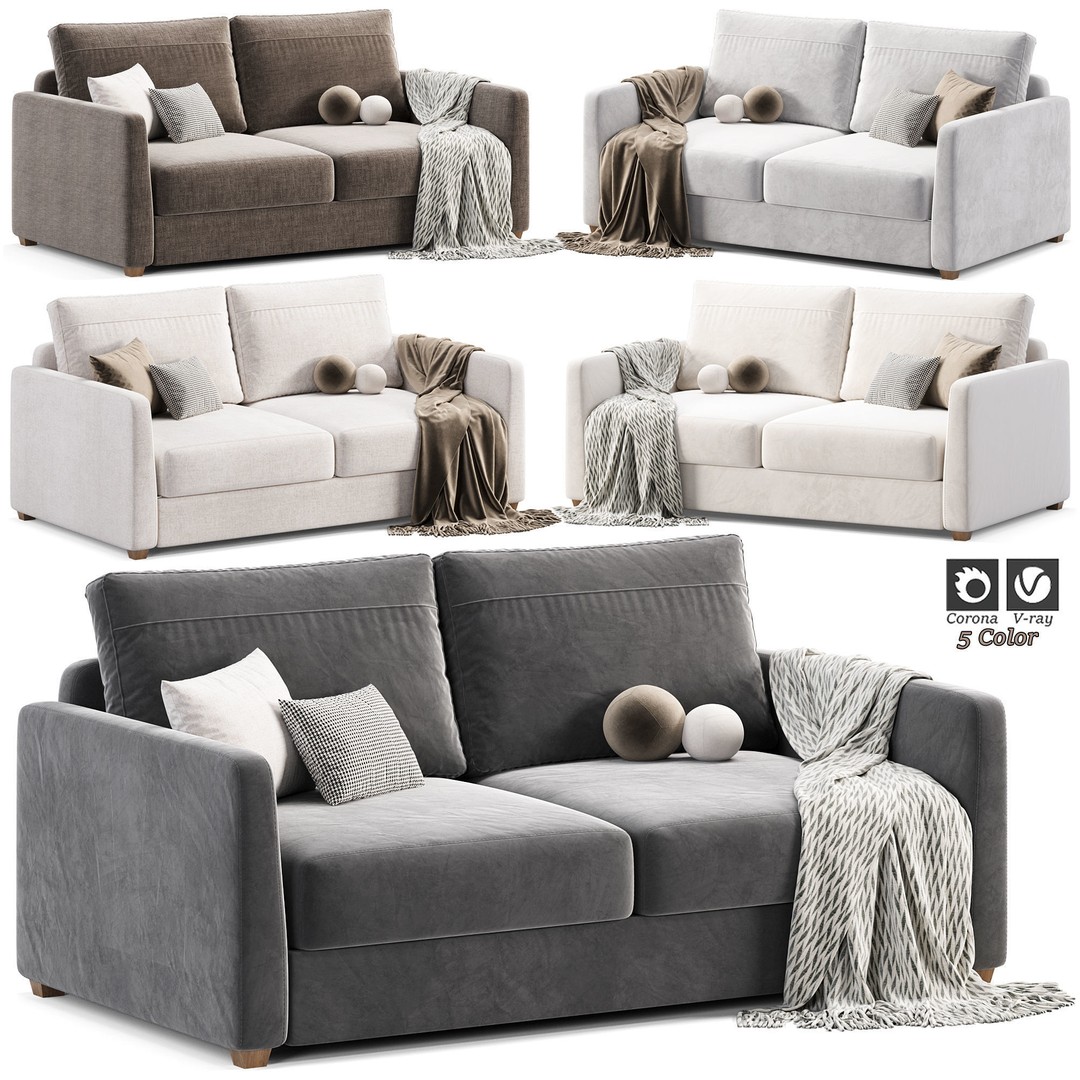 Brookville Sofa 3D Model – High Poly Furniture Asset, FBX, OBJ - View 5