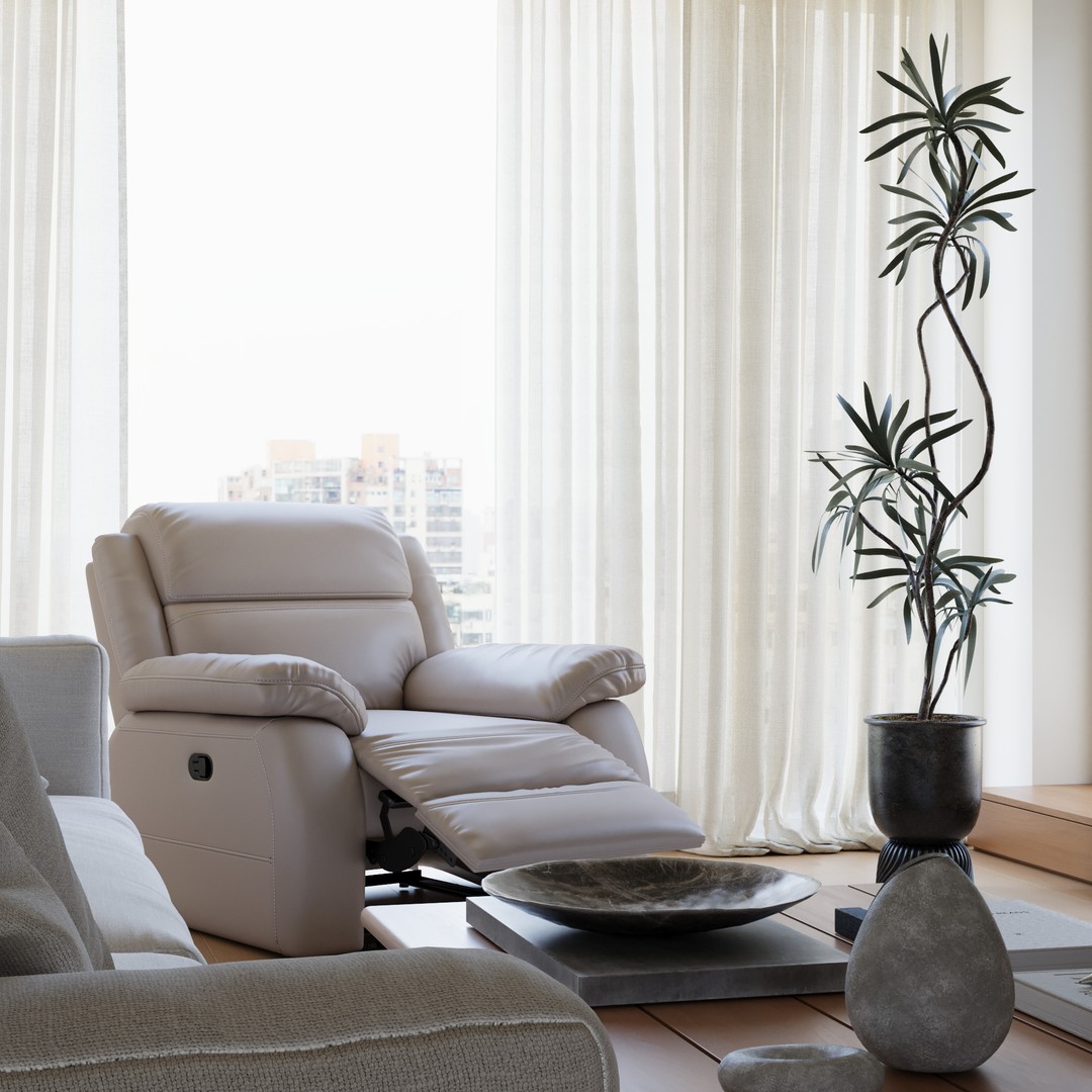 Living Room 3D Model – Modern Interior Scene, FBX, OBJ Formats - View 4