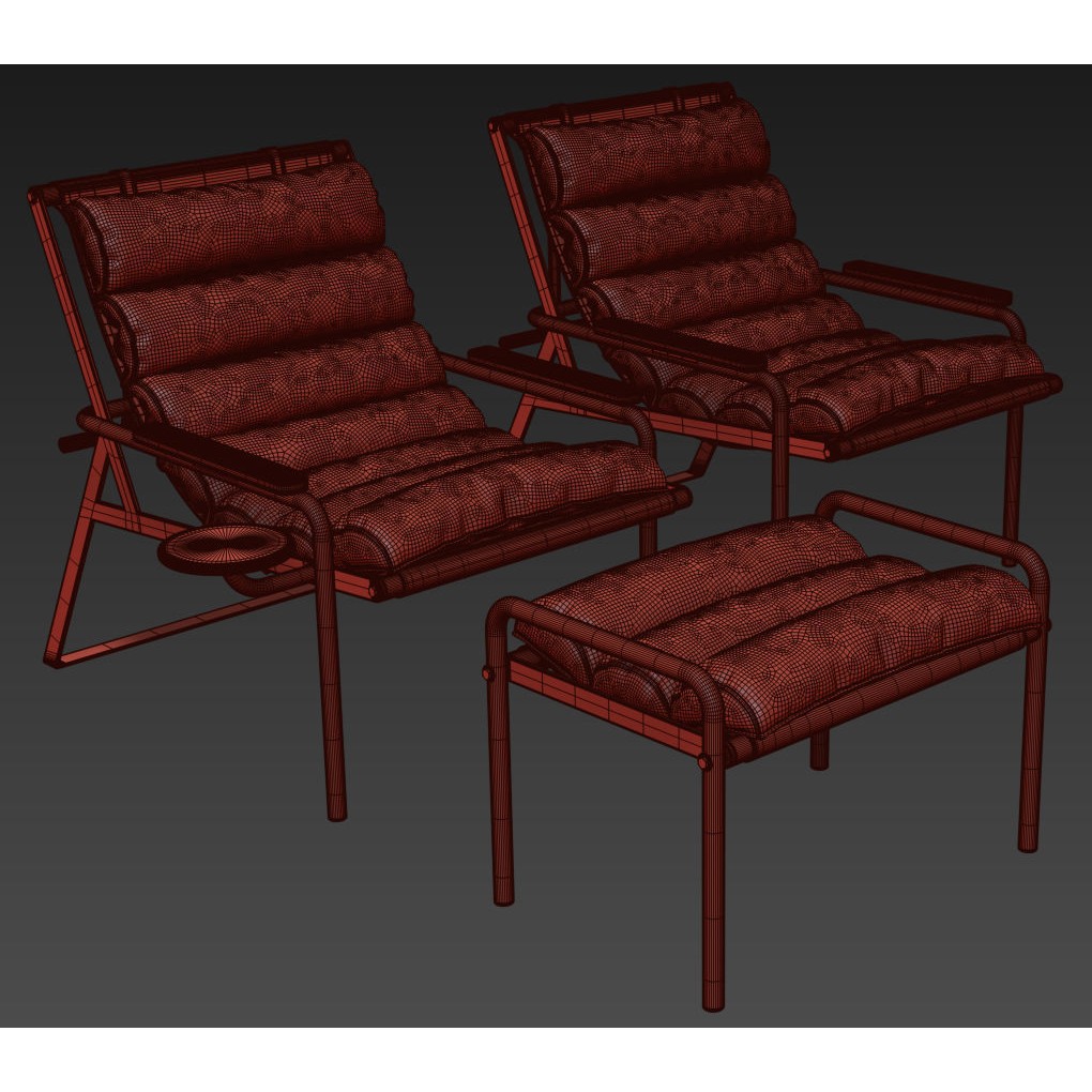 Poltrona Trevo Drink 3D Model – Modern Armchair with PBR Textures, FBX