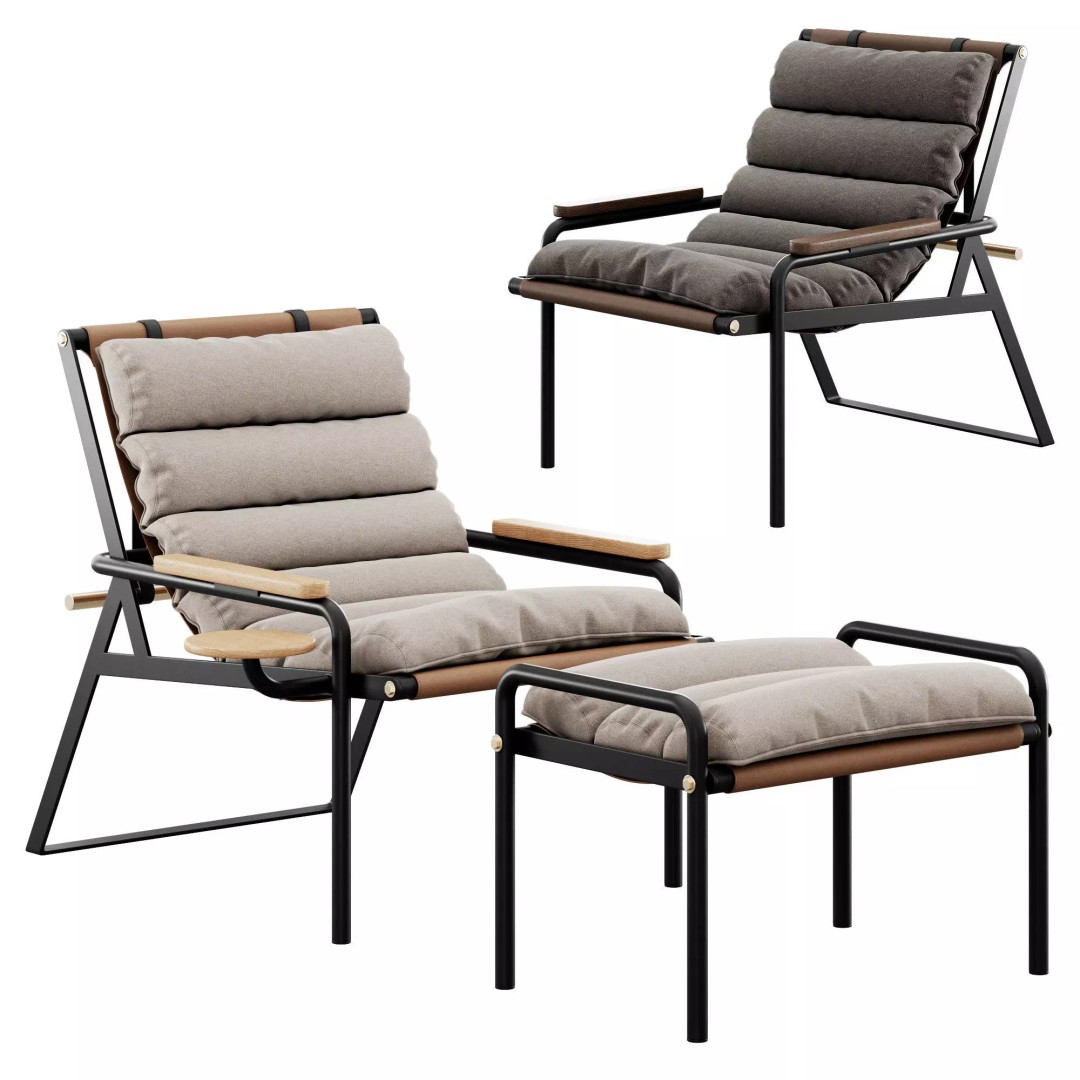 Poltrona Trevo Drink 3D Model – Modern Armchair with PBR Textures, FBX - View 2