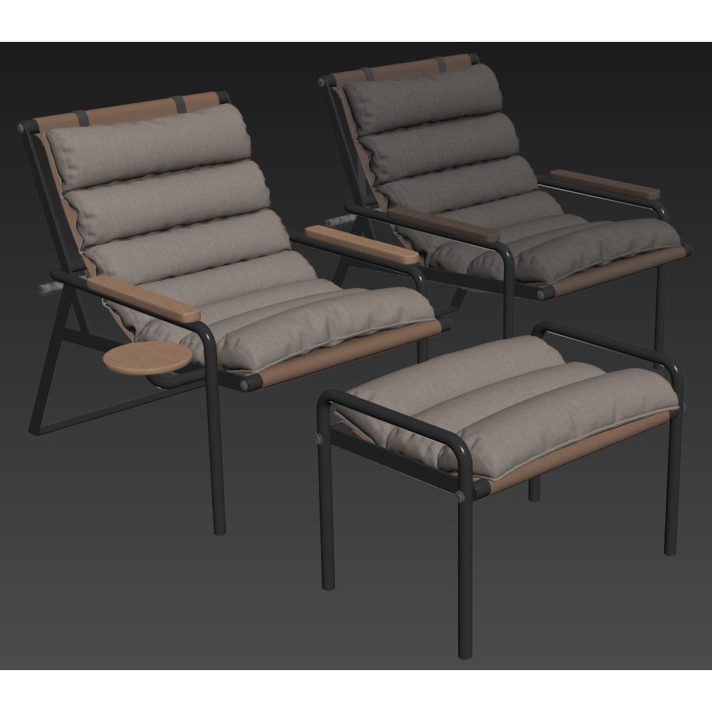 Poltrona Trevo Drink 3D Model – Modern Armchair with PBR Textures, FBX - View 9