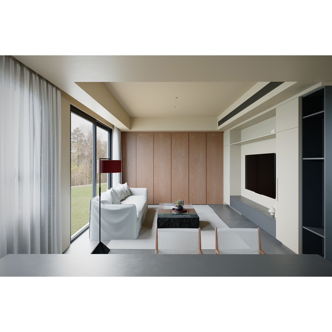 Apartment Interior Scenes 3D Model – Complete Living Room Setup, FBX - View 3