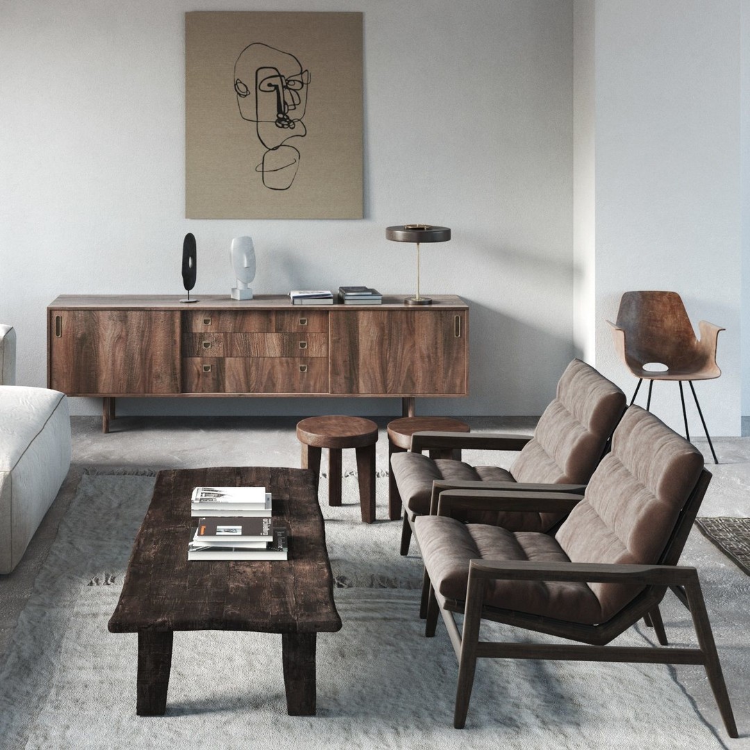 BeInspiration 110 3D Model – Vintage Living Room Table, FBX, OBJ - View 3
