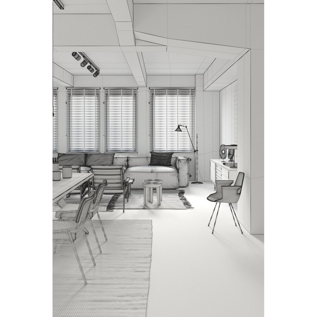 BeInspiration 110 3D Model – Vintage Living Room Table, FBX, OBJ - View 7