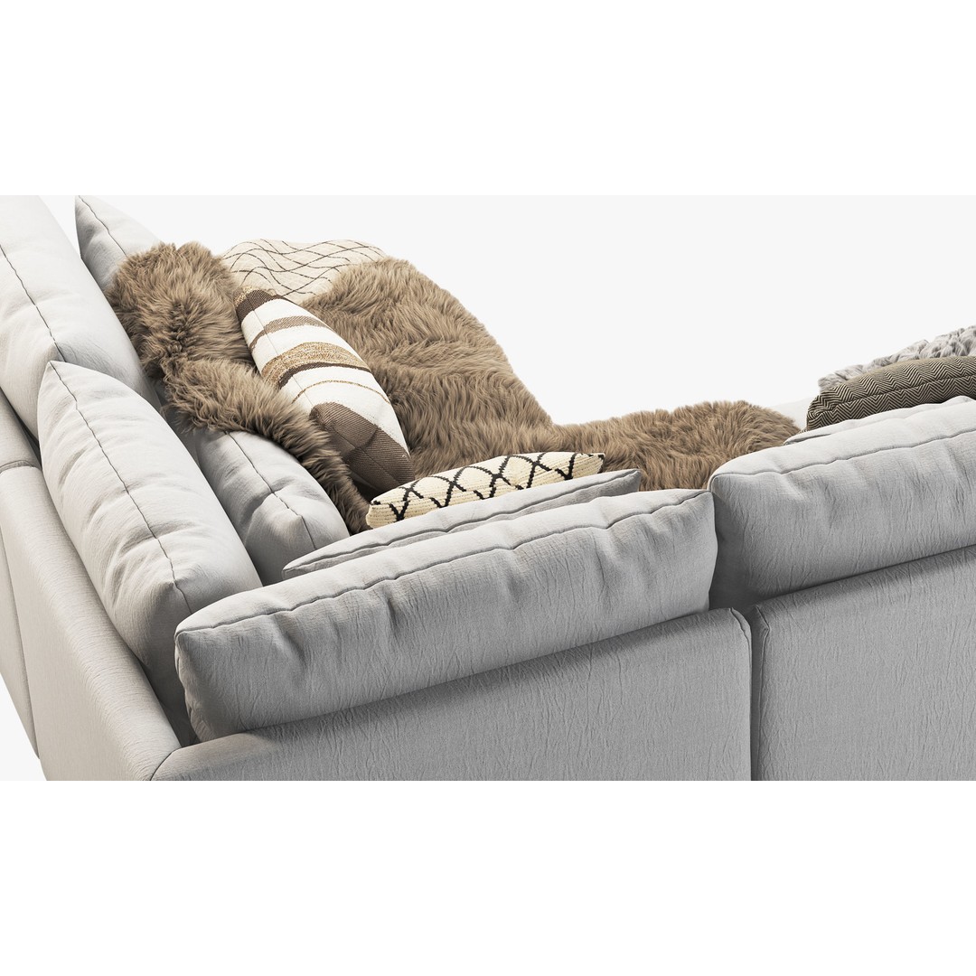 Aria Corner Sectional Sofa 3D Model – High Poly PBR Asset, FBX, OBJ - View 8