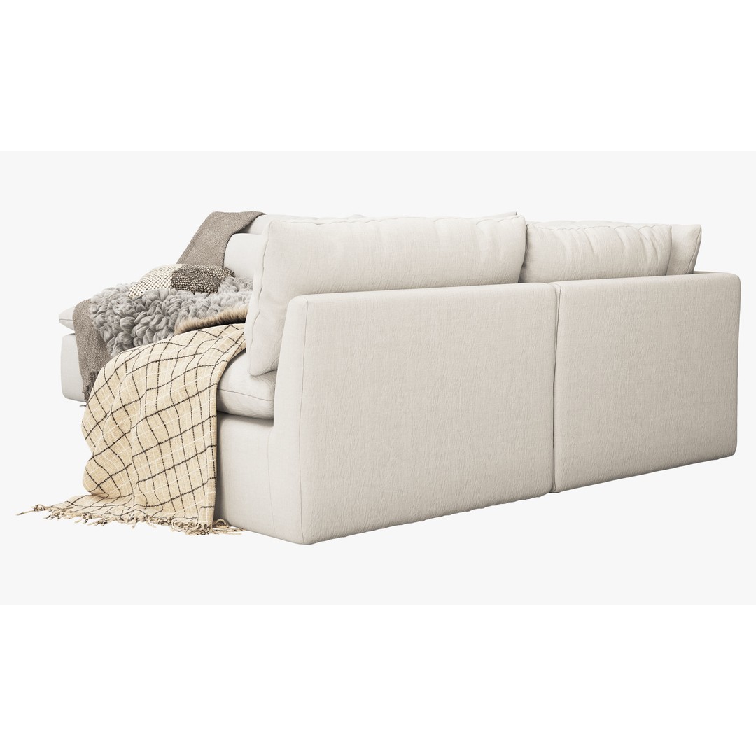 Aria Corner Sectional Sofa 3D Model – High Poly PBR Asset, FBX, OBJ - View 9