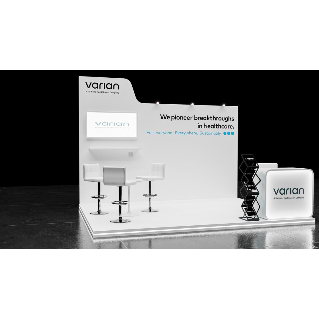 Booth 3D Model – Simple Modern Design, Adjustable Sizes, FBX