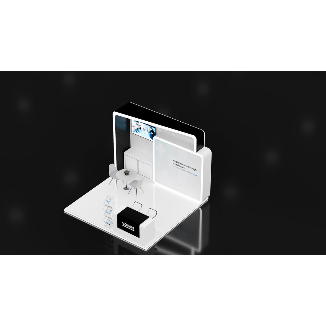 Booth 3D Model – Simple Modern Design, Adjustable Sizes, FBX - View 11