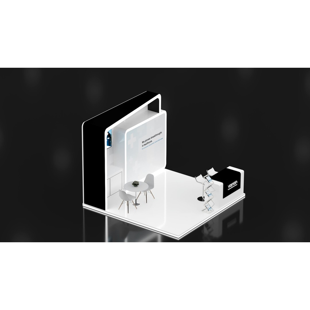 Booth 3D Model – Simple Modern Design, Adjustable Sizes, FBX - View 12