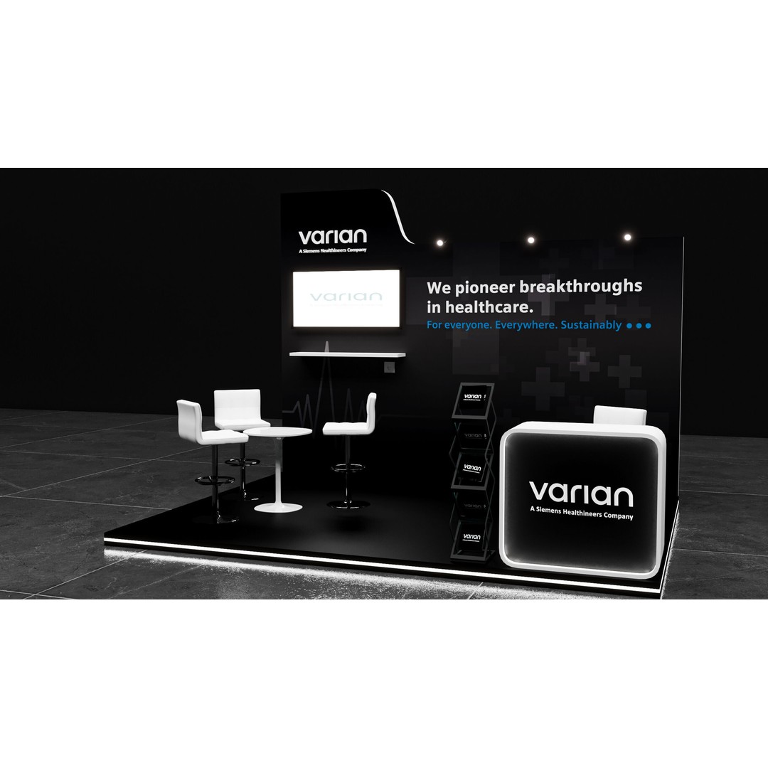 Booth 3D Model – Simple Modern Design, Adjustable Sizes, FBX - View 5