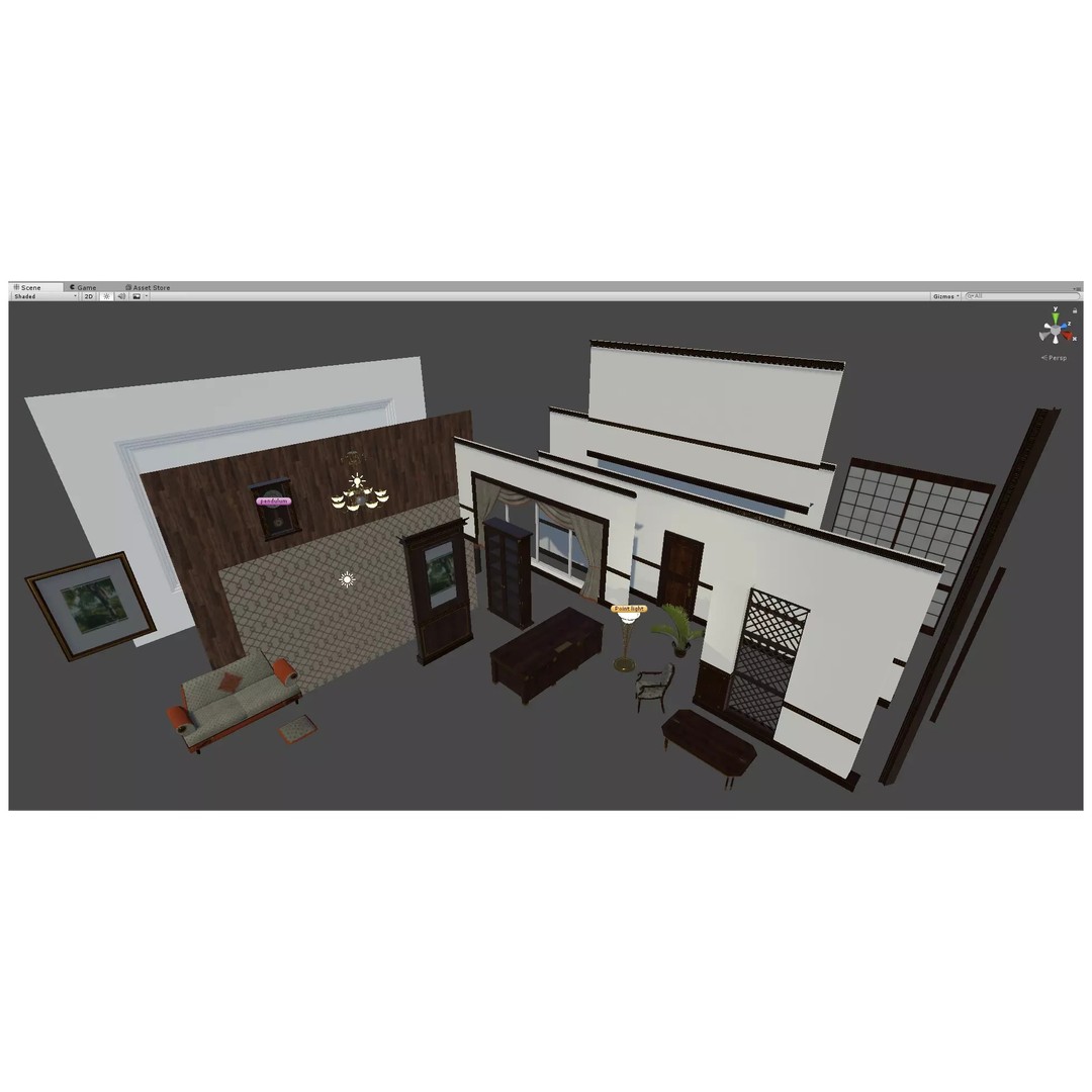 Vintage Office 3D Model – Low Poly Interior Asset, PBR Textures