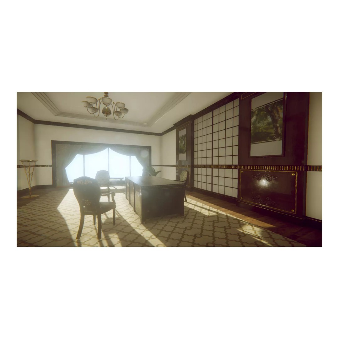Vintage Office 3D Model – Low Poly Interior Asset, PBR Textures - View 10