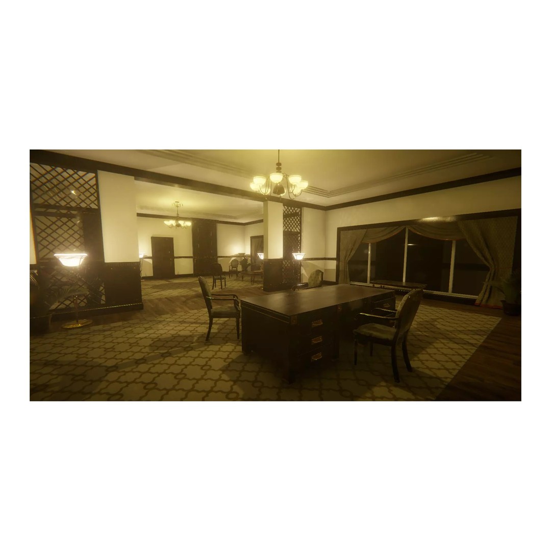 Vintage Office 3D Model – Low Poly Interior Asset, PBR Textures - View 4