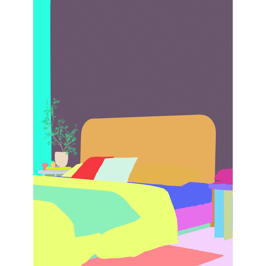 Comfortable Bedroom Interior Scene 3D Model – Detailed Design, FBX, OBJ - View 6