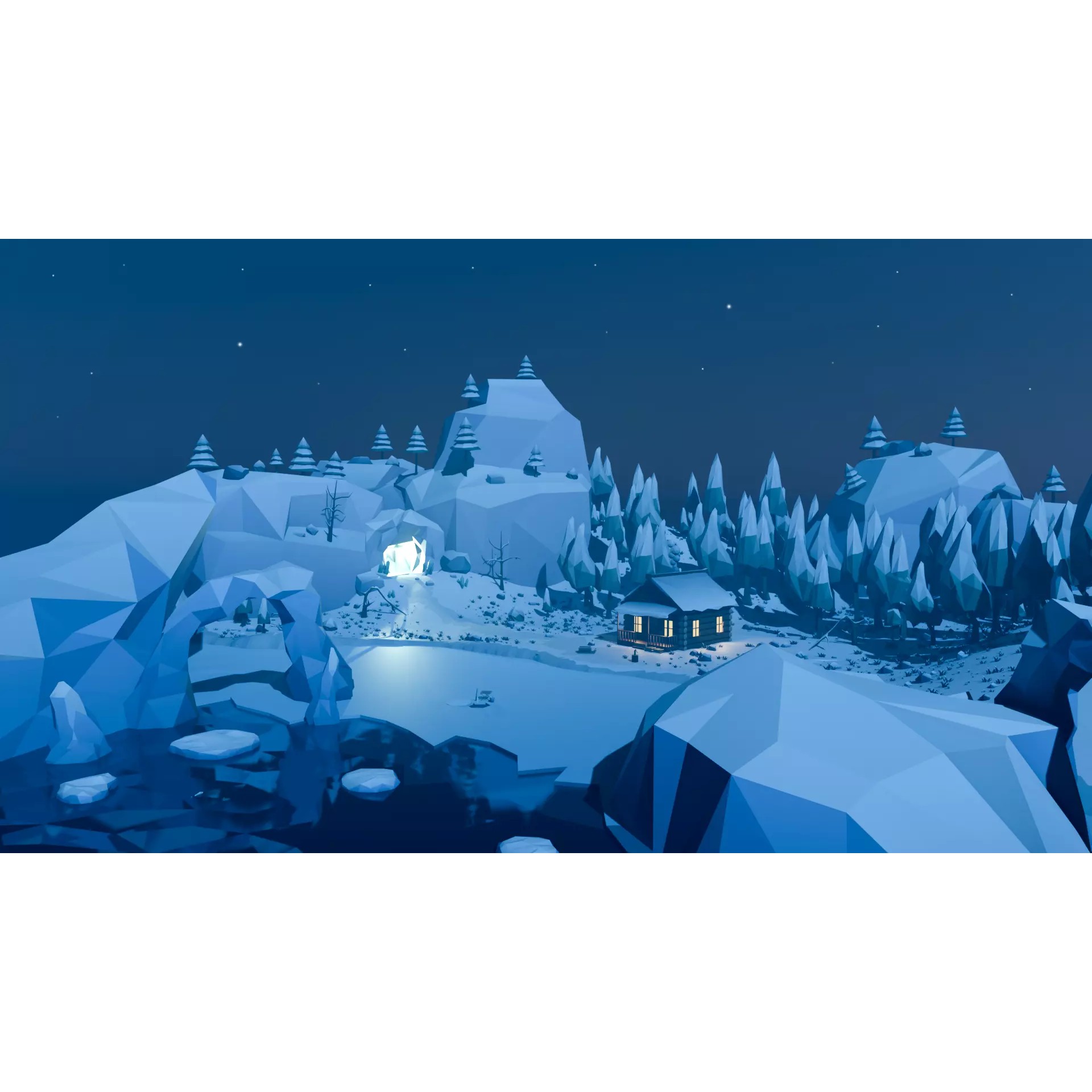 Low Poly Winter Environment Pack - Low-Poly Game-Ready 3D Model