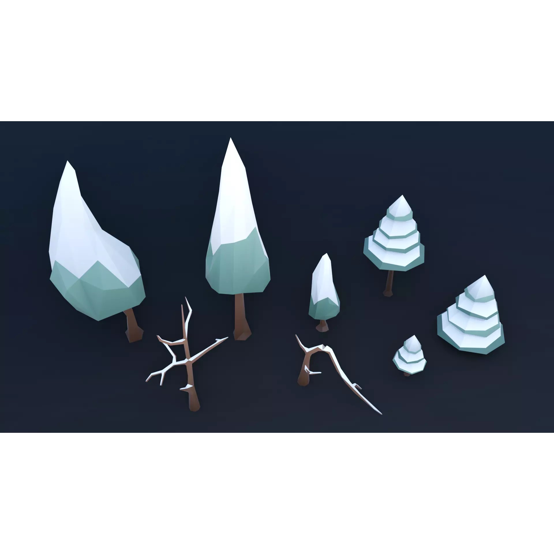 Low Poly Winter Environment Pack - Low-Poly Game-Ready 3D Model - View 10