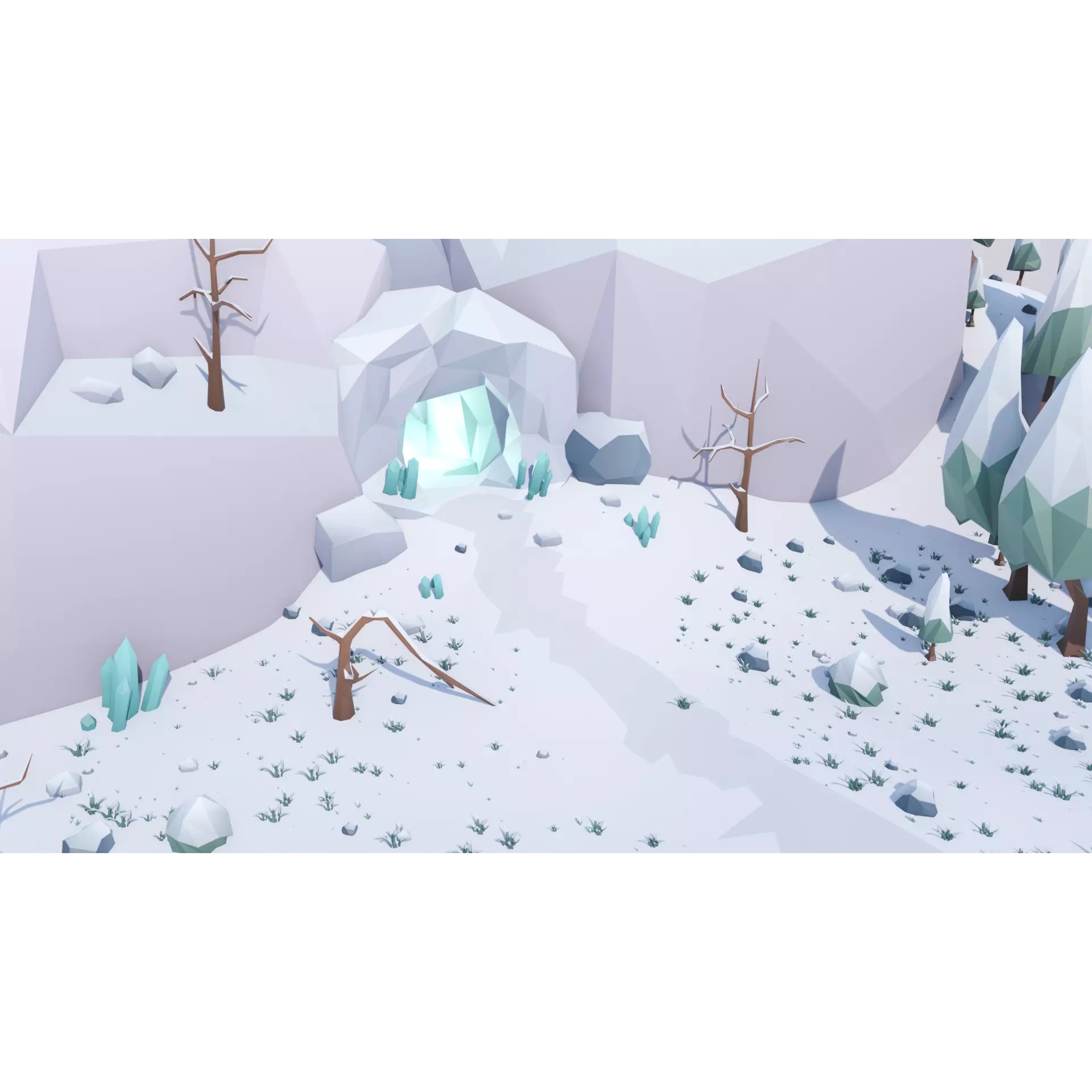 Low Poly Winter Environment Pack - Low-Poly Game-Ready 3D Model - View 4