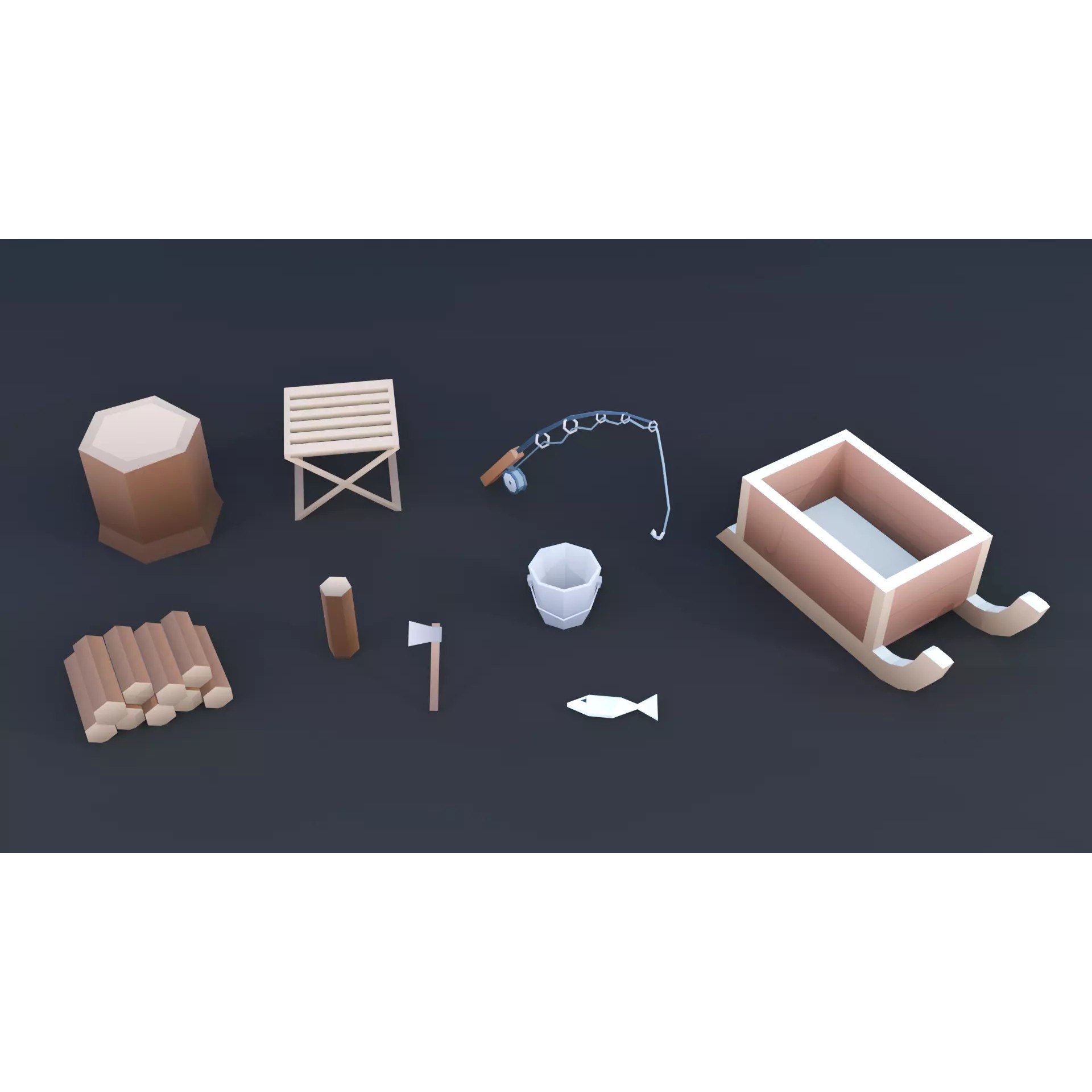 Low Poly Winter Environment Pack - Low-Poly Game-Ready 3D Model - View 7