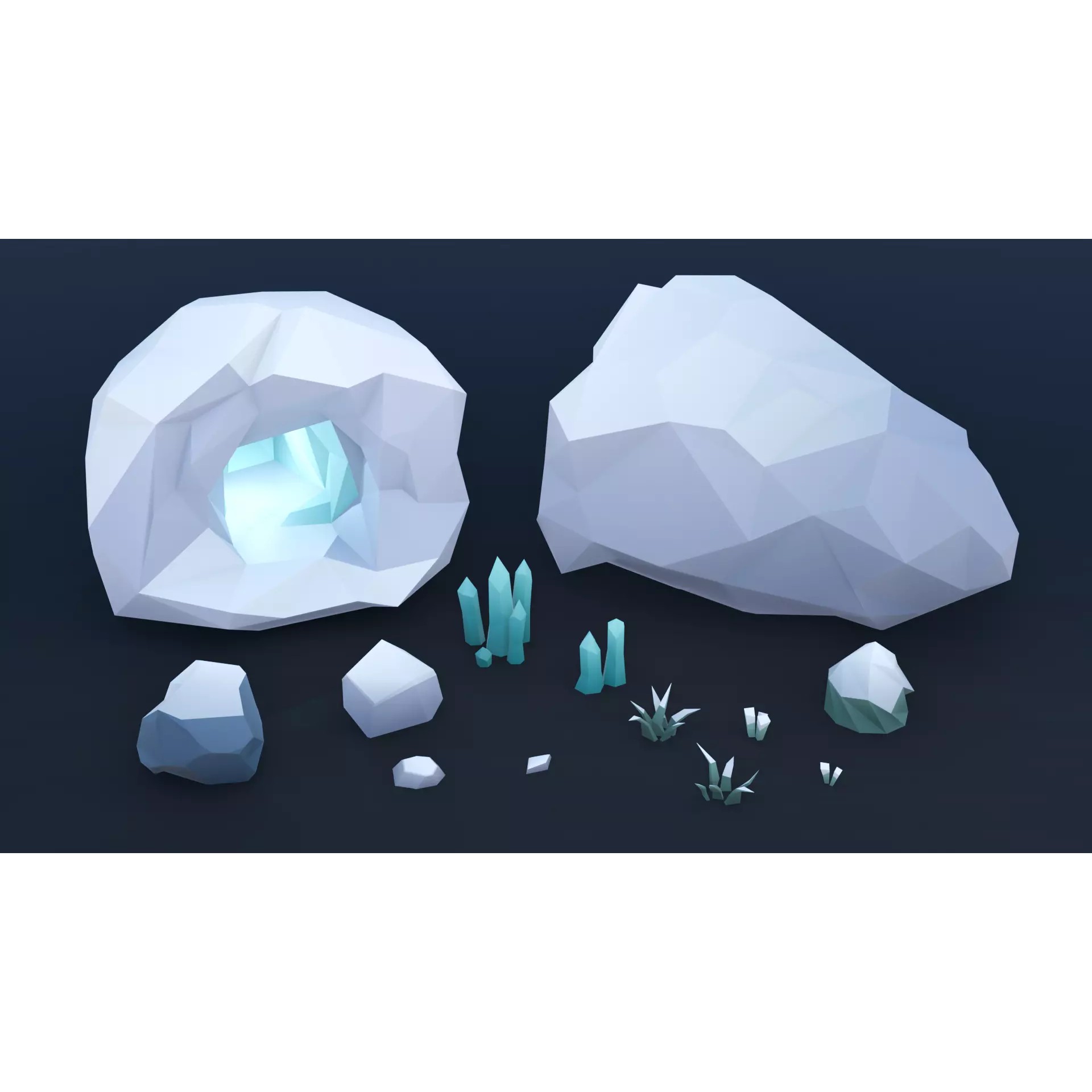 Low Poly Winter Environment Pack - Low-Poly Game-Ready 3D Model - View 9