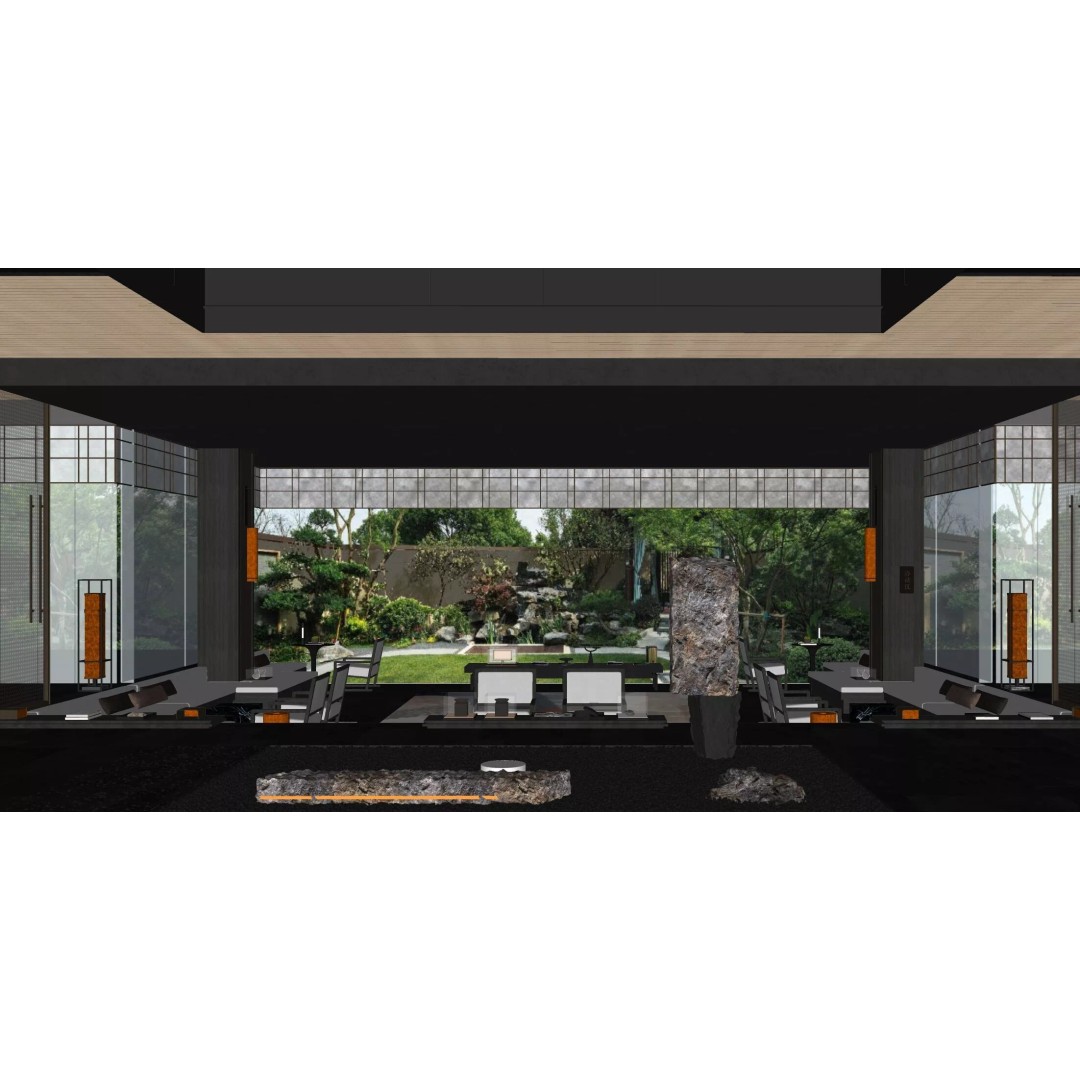 Mountain Resort Lobby 3D Model – Modern Interior Scene, FBX, OBJ, Blender - View 13