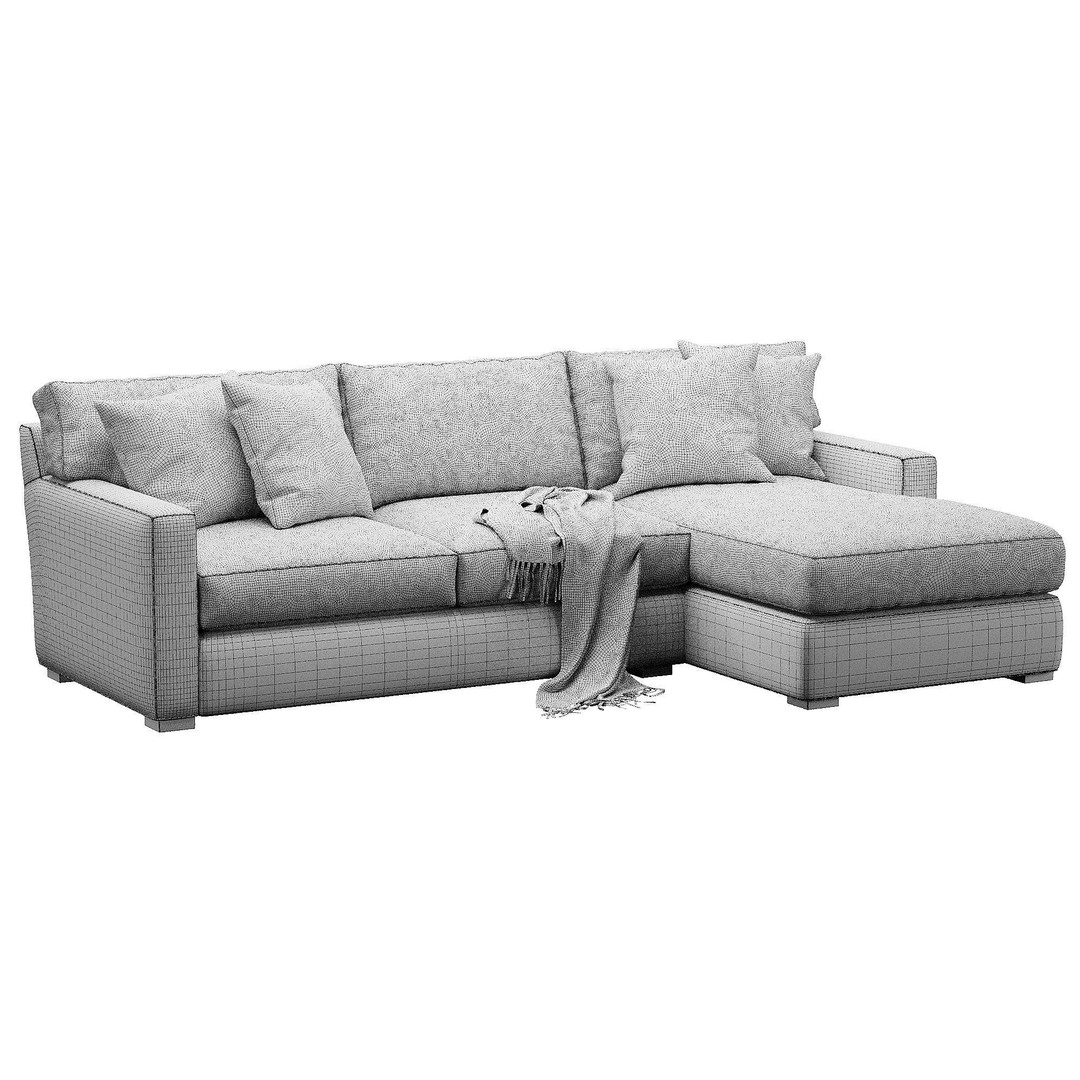 Axis Sofa 3D Model – Velvet/Leather Game-Ready Asset, FBX, OBJ
