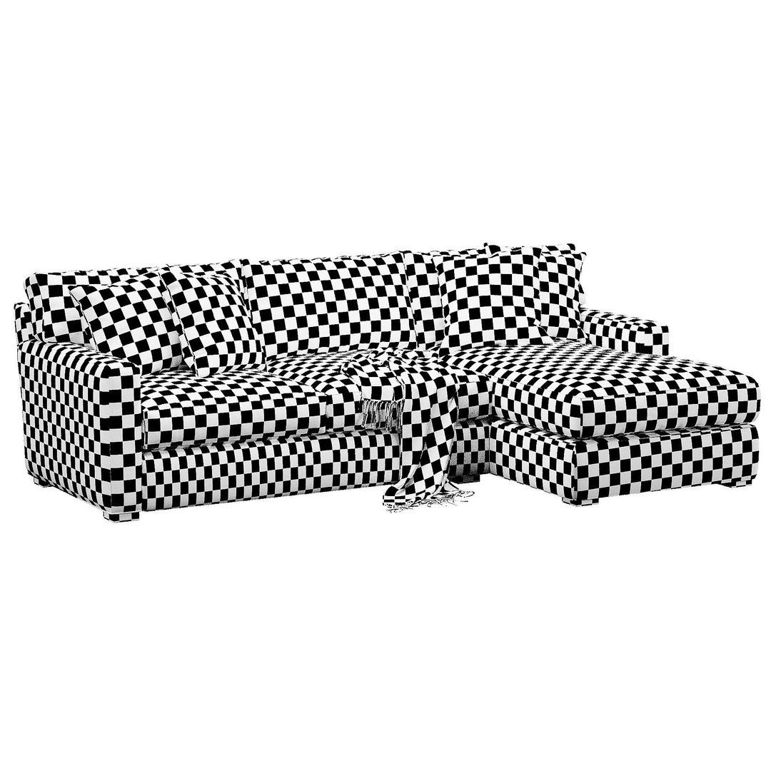 Axis Sofa 3D Model – Velvet/Leather Game-Ready Asset, FBX, OBJ - View 10