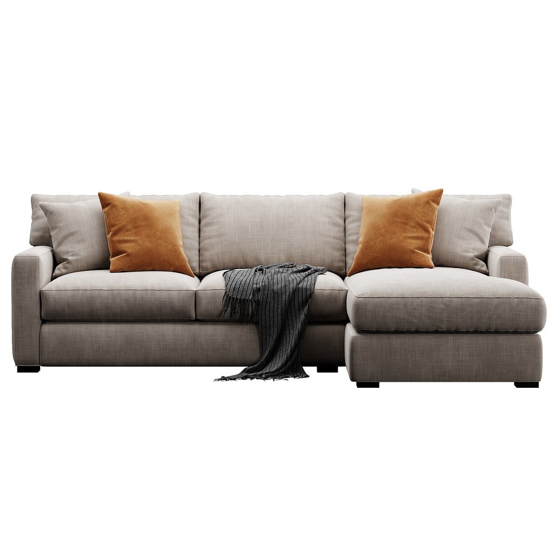 Axis Sofa 3D Model – Velvet/Leather Game-Ready Asset, FBX, OBJ - View 13