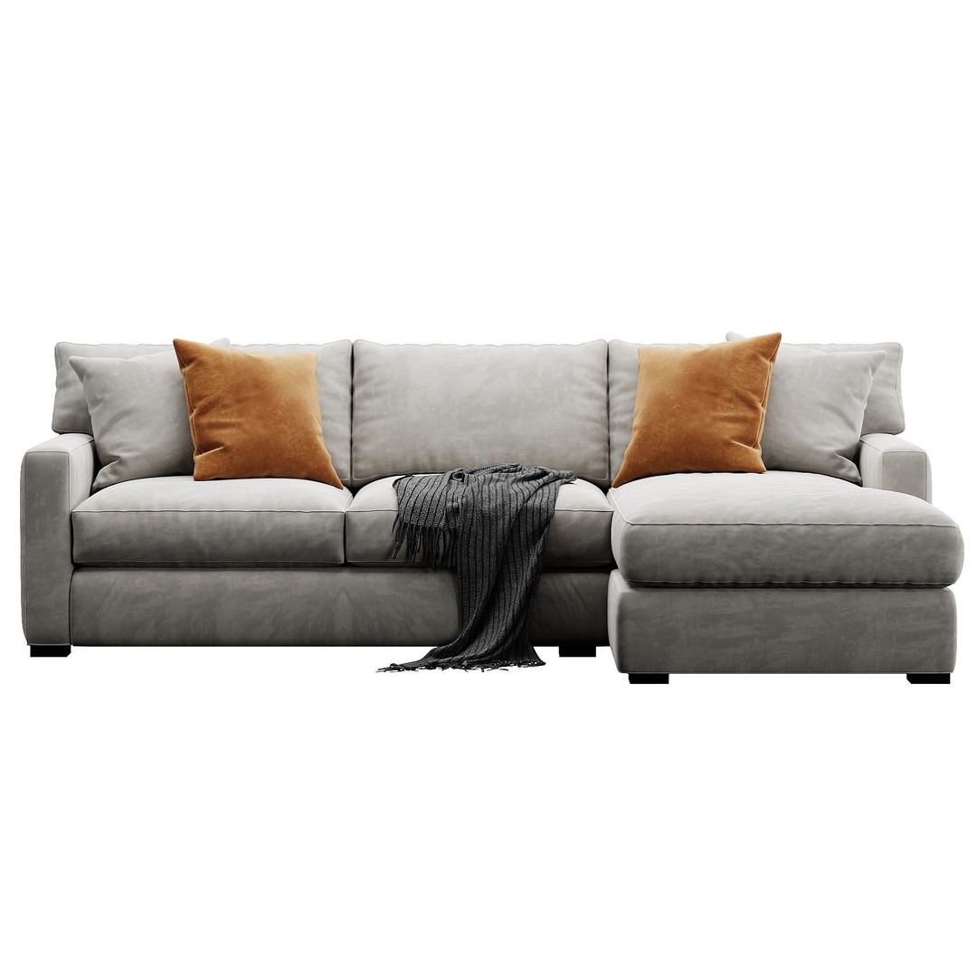 Axis Sofa 3D Model – Velvet/Leather Game-Ready Asset, FBX, OBJ - View 14