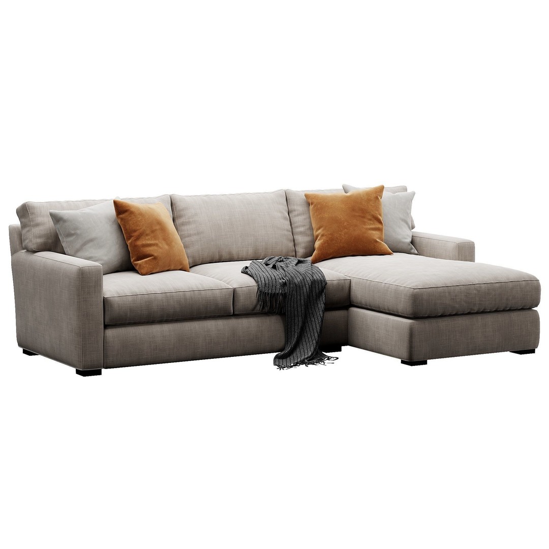 Axis Sofa 3D Model – Velvet/Leather Game-Ready Asset, FBX, OBJ - View 15