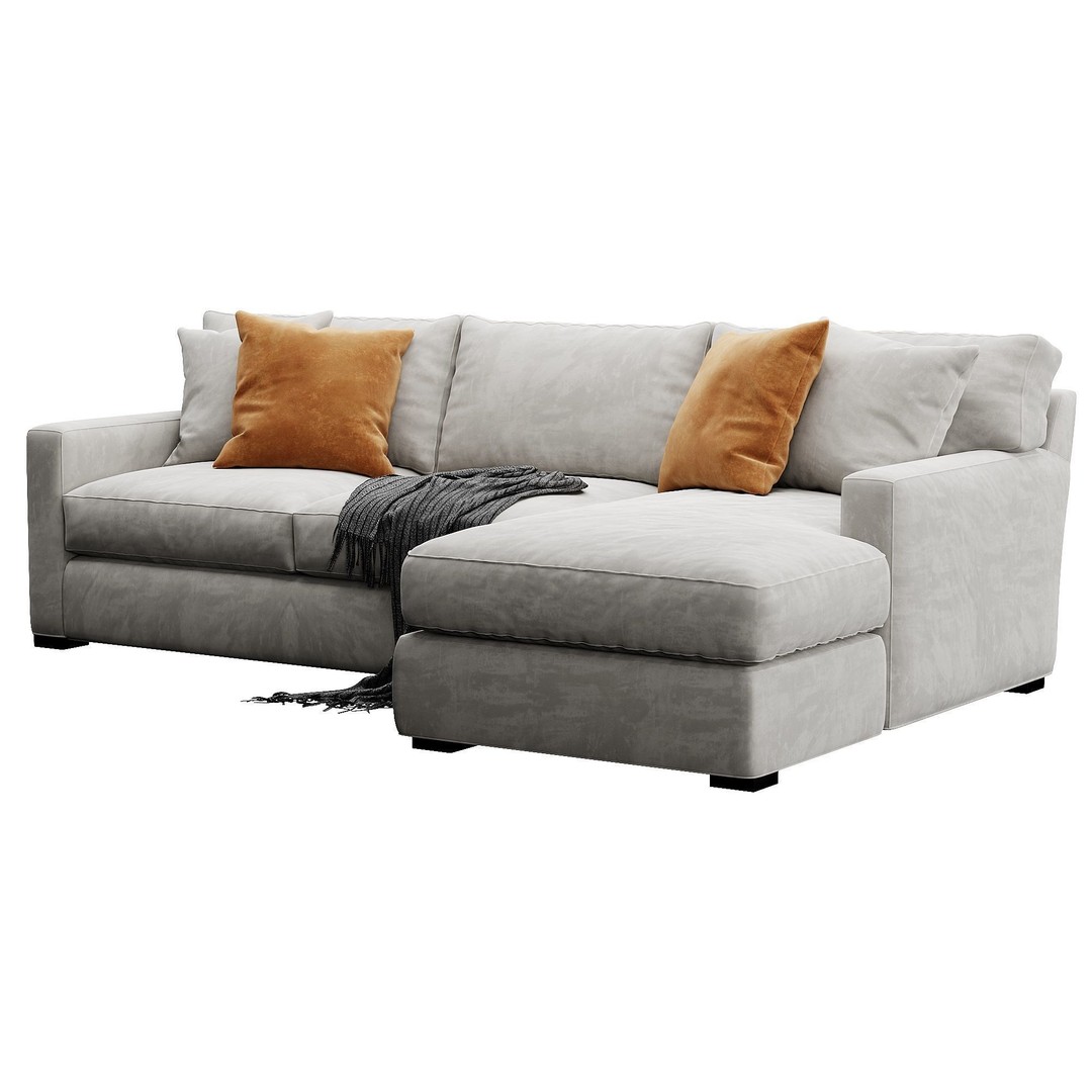 Axis Sofa 3D Model – Velvet/Leather Game-Ready Asset, FBX, OBJ - View 16