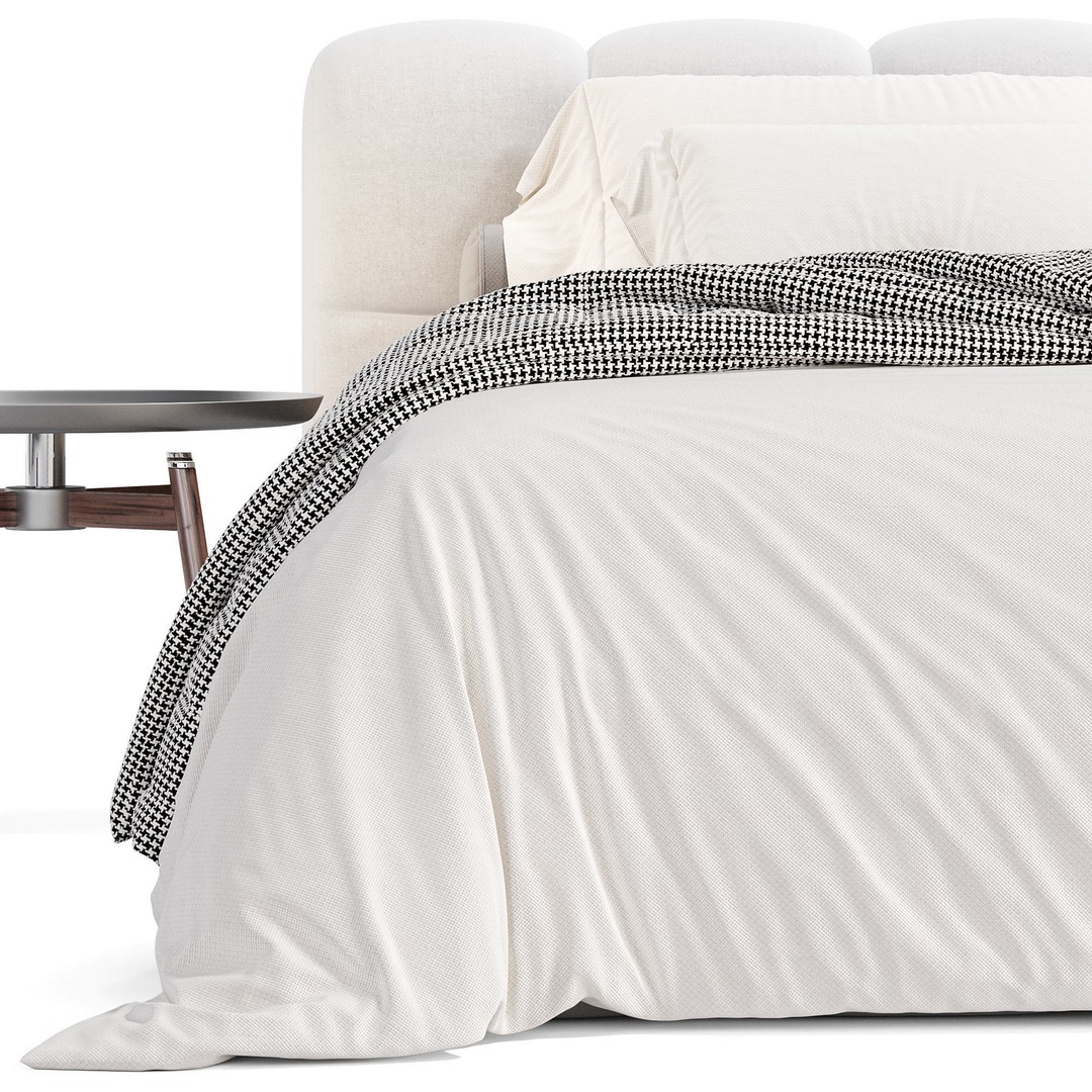 Hildon Boucle Bed 3D Model – High Poly Furniture Asset, FBX, OBJ - View 6