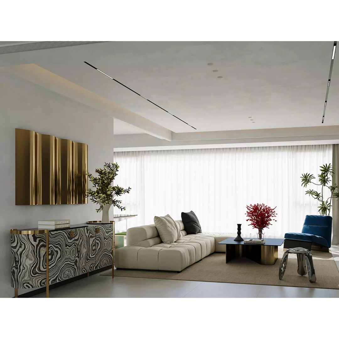 Living Room 3D Model – Modern Workspace Design, Blender - View 2