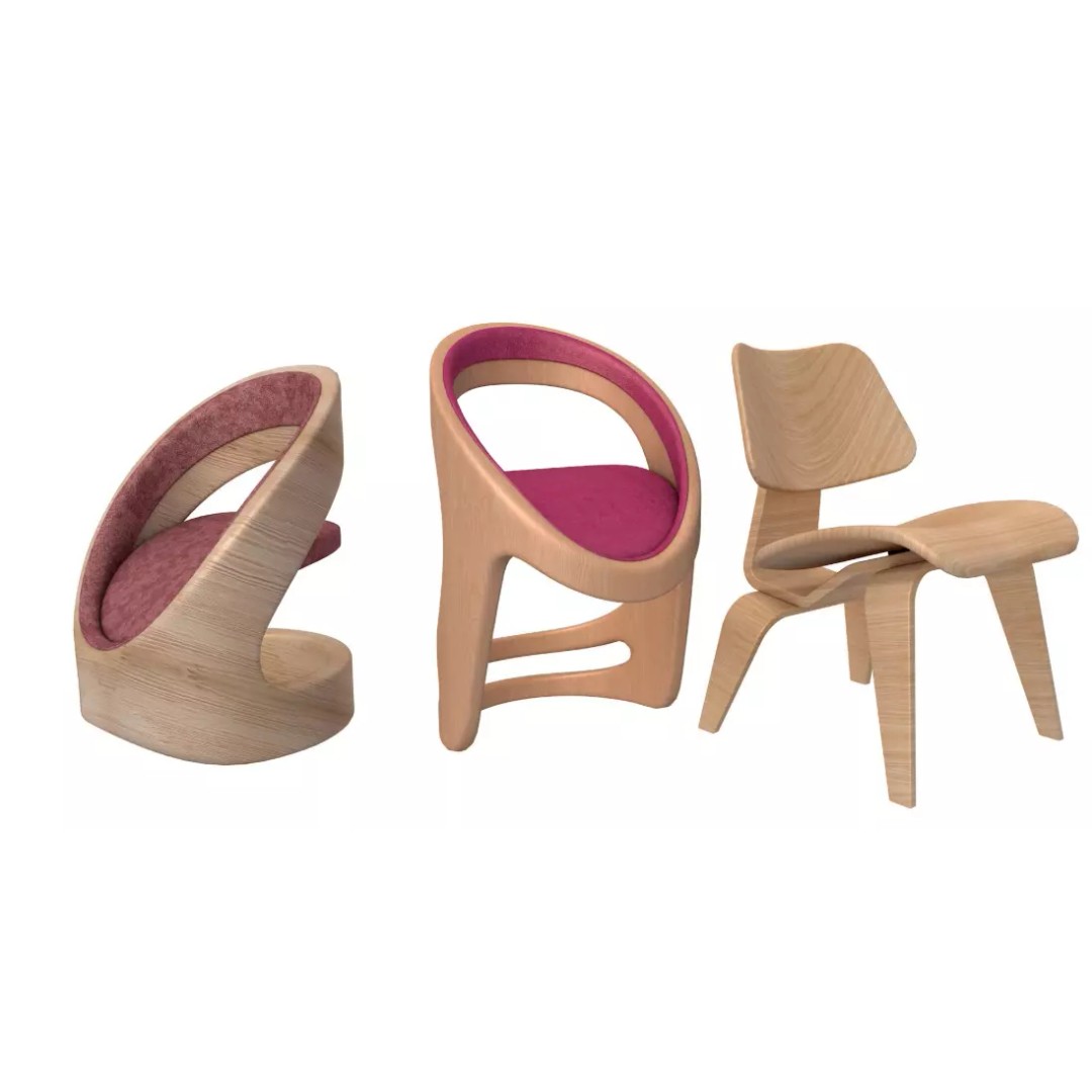 Modern Tube Chair 3D Model – Realistic Design, PBR Textures, FBX - View 2
