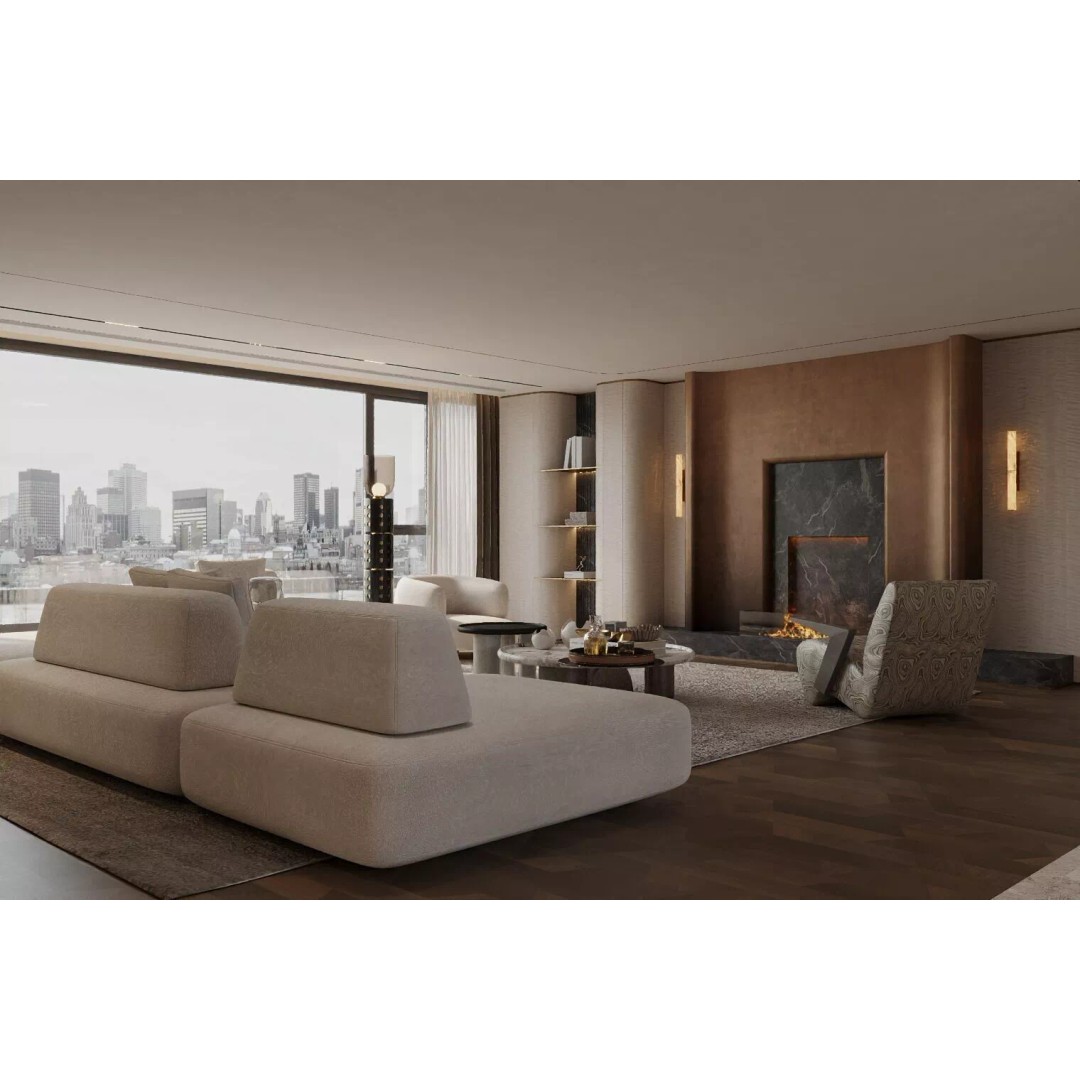 Wabi-Sabi Villa Living Room 3D Model – Modern Interior, FBX, OBJ - View 9