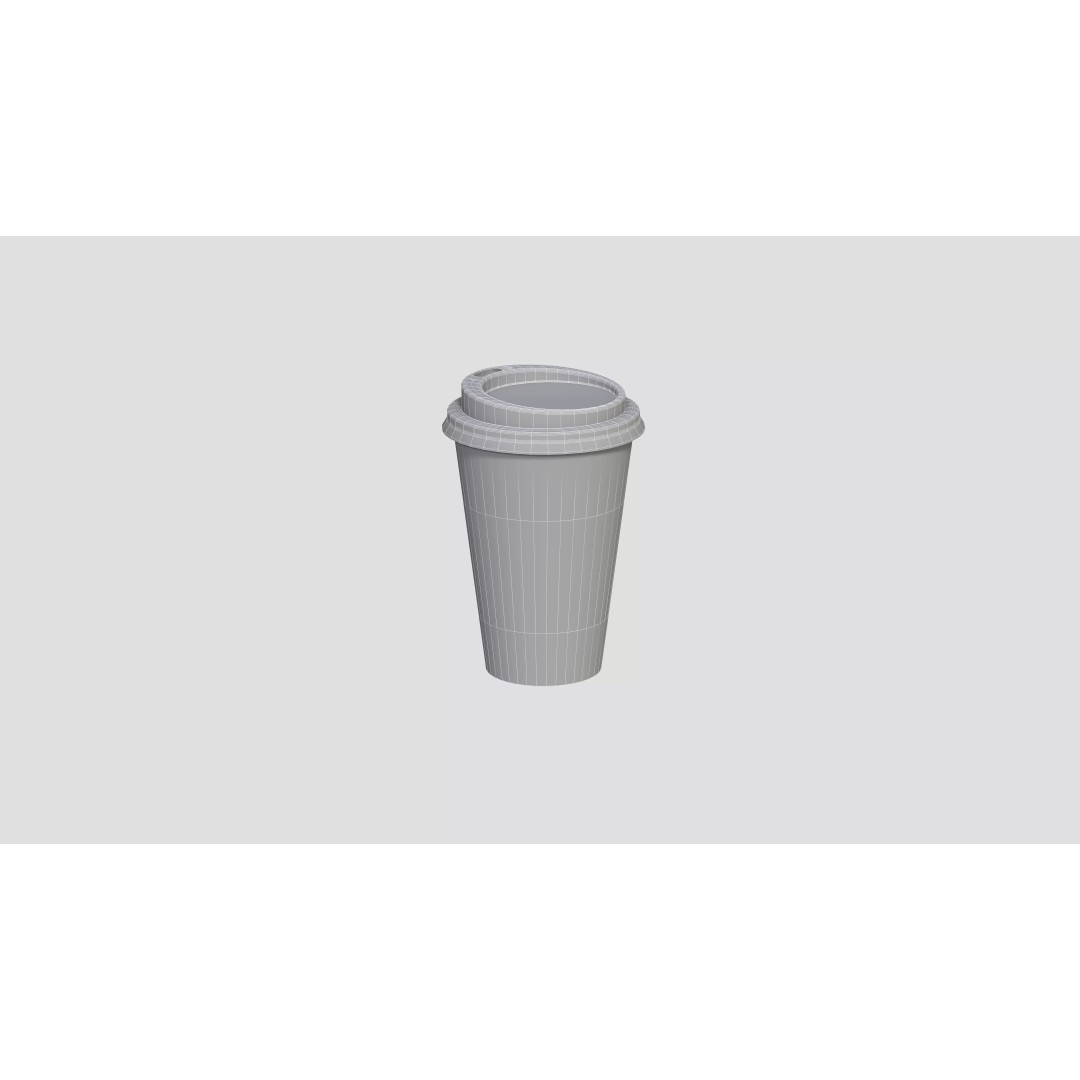 Coffee Cup 3D Model – Low Poly Wooden Design for Interior Use - View 9