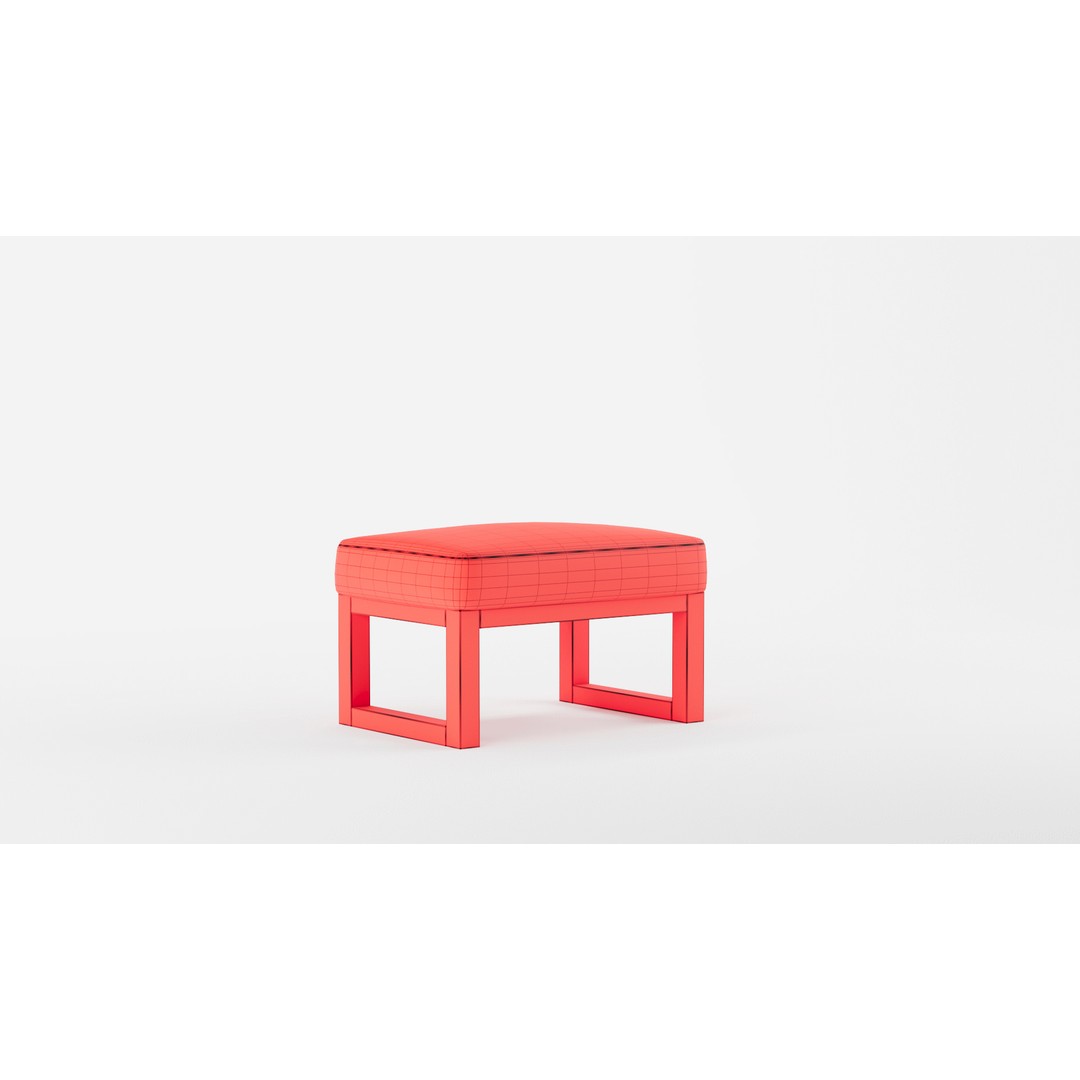 Joya Ottoman 3D Model – Modern Fabric Footstool with PBR Textures